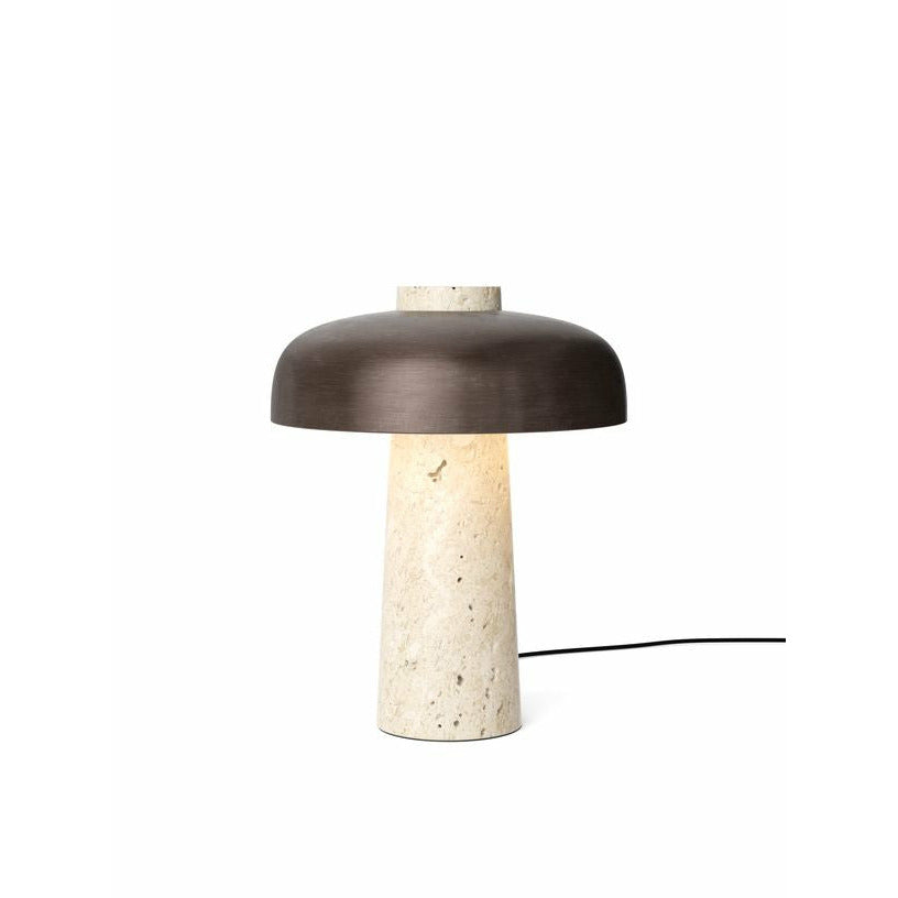Lámpara de mesa inversa de Audo Copenhague, mármol de travertino