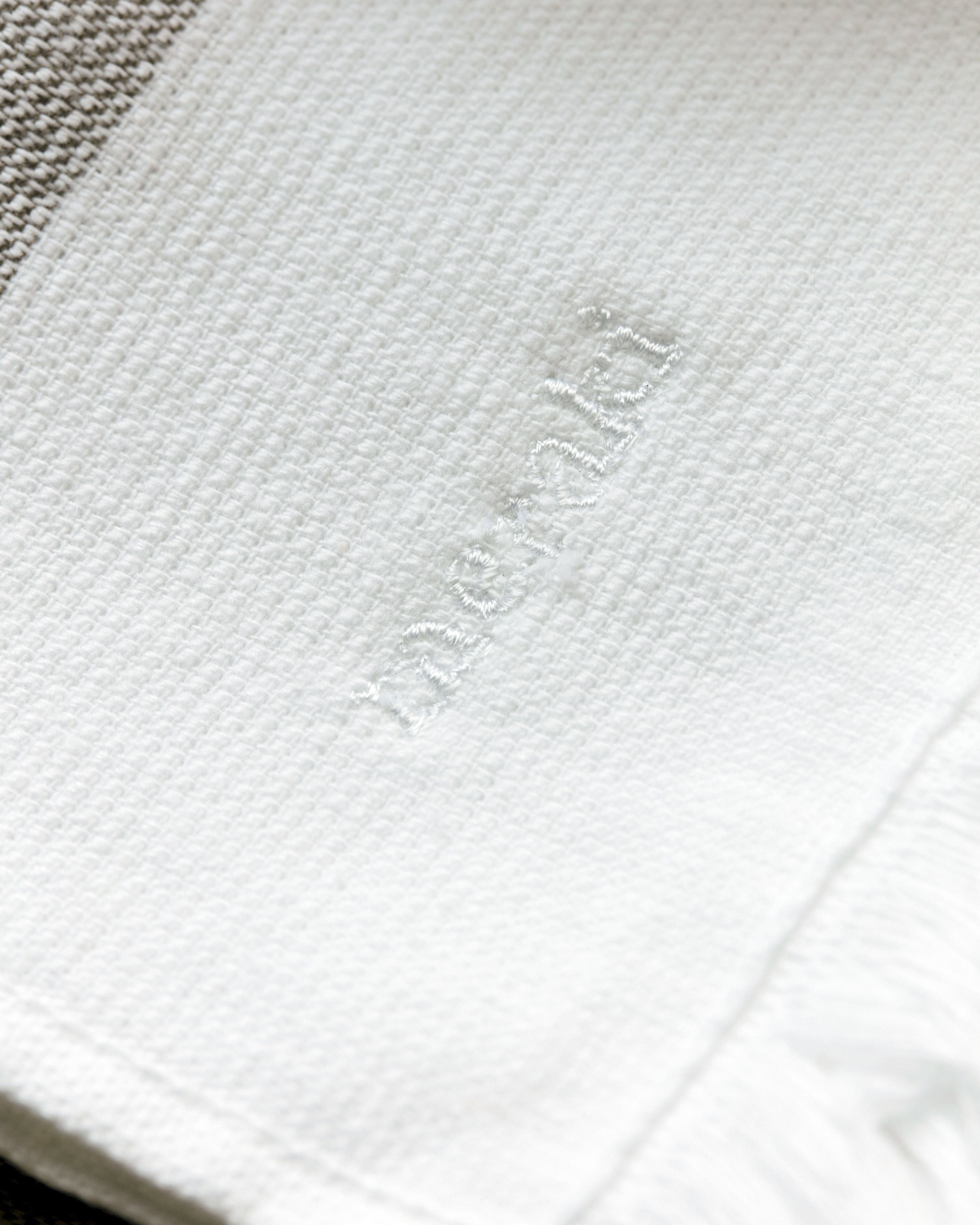 Meraki Barbarum Handtuchset von 20x100 cm, weiße und braune Streifen