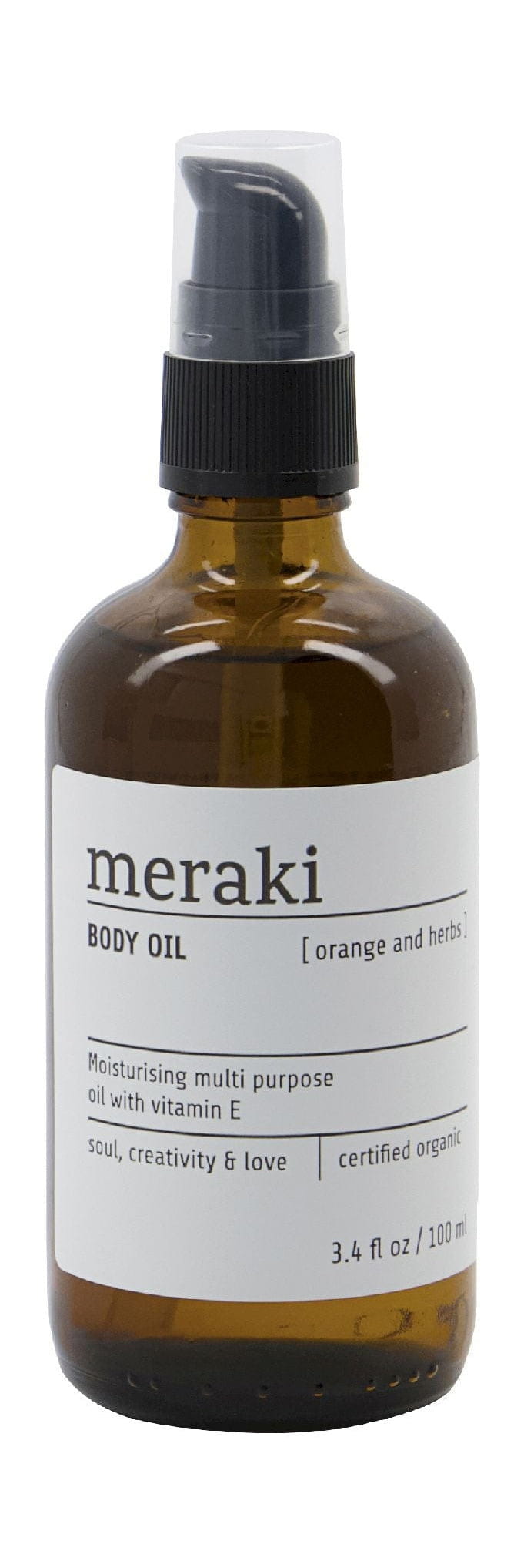 Aceite corporal de Meraki 100 ml, naranja y hierbas