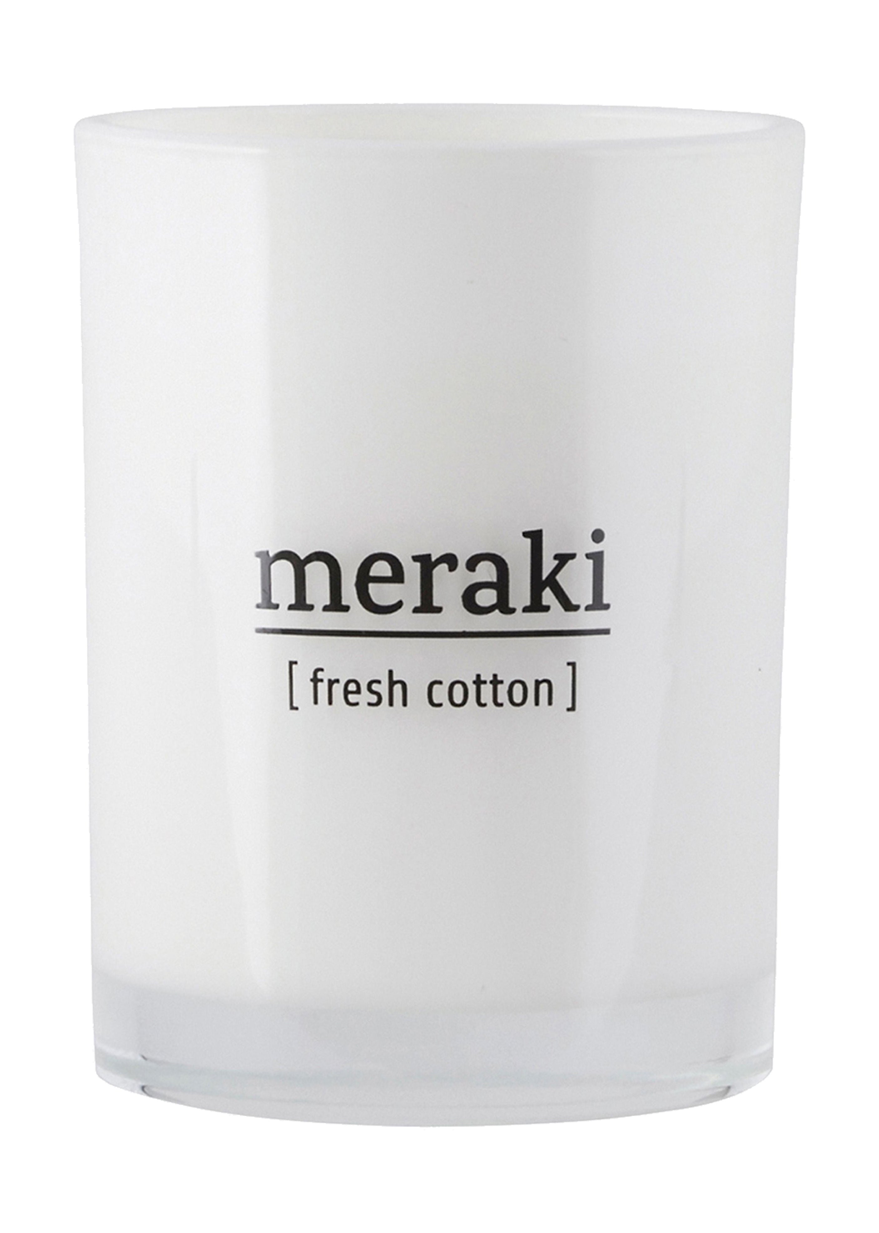 Vela perfumada de Meraki H10,5 cm, algodón fresco