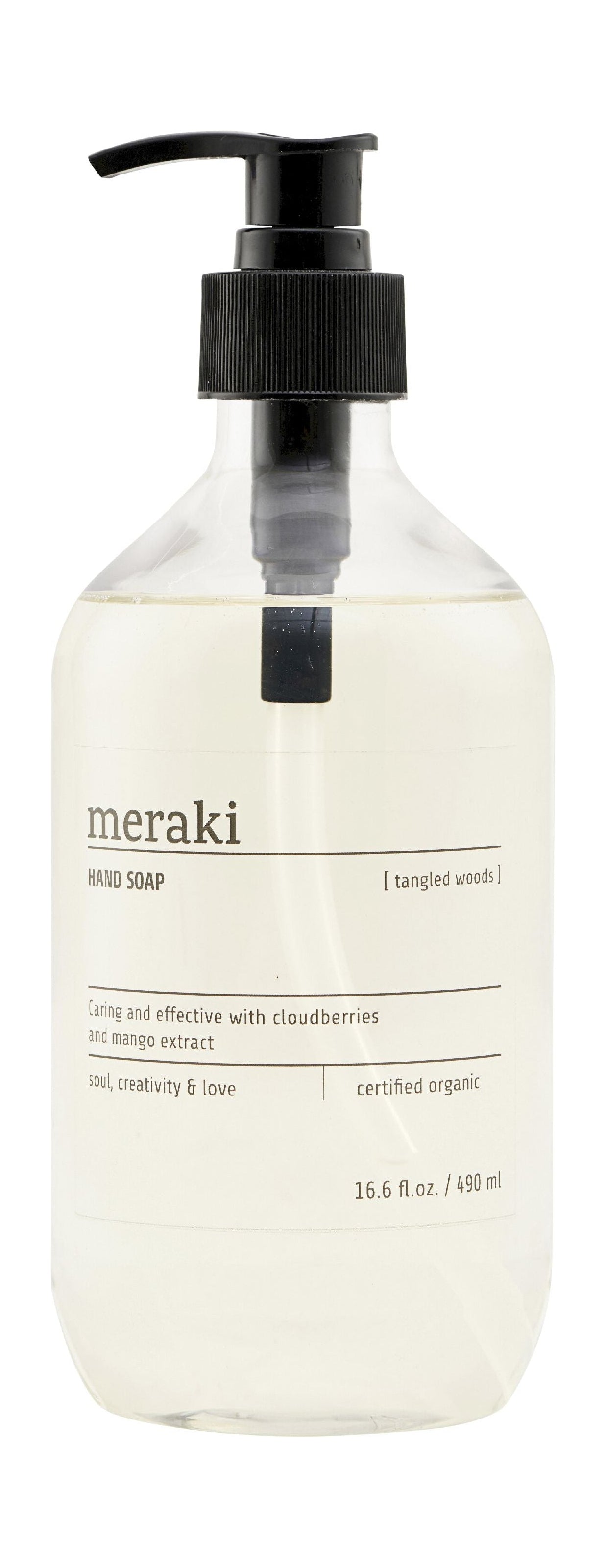 Jabón de mano de Meraki 490 ml, maderas enredadas
