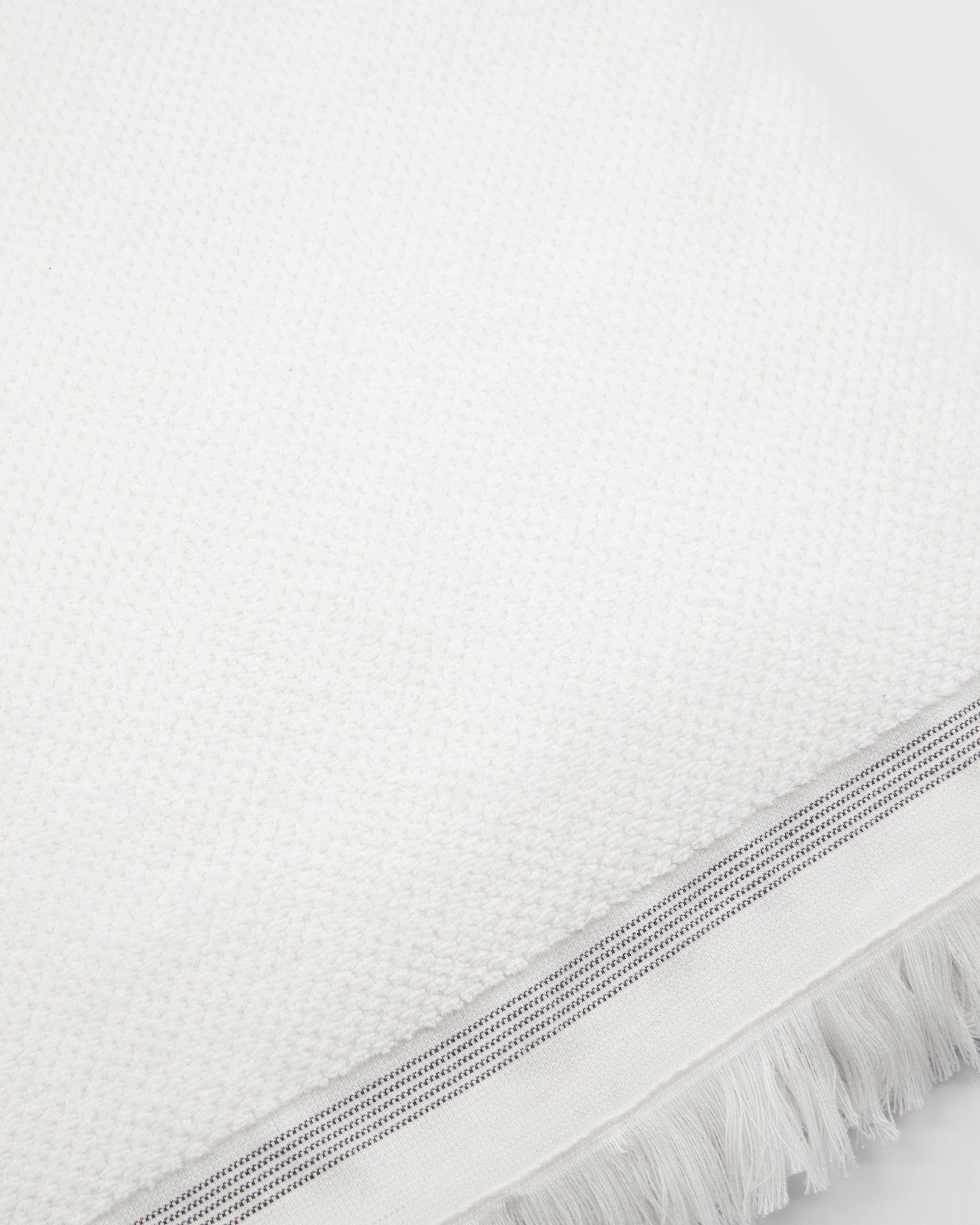 Meraki Towel 100x180 Cm, White With Grey Stripes