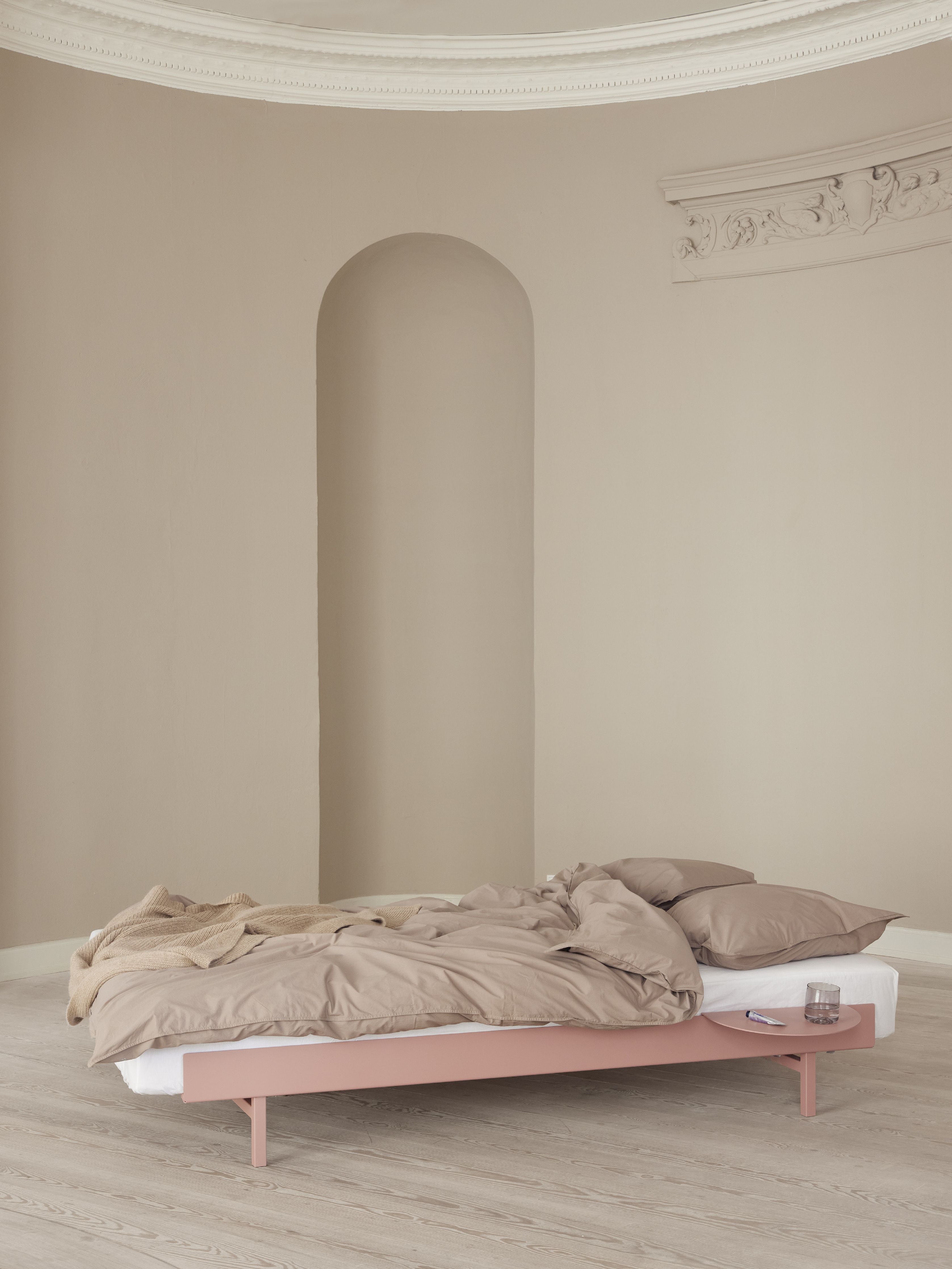 Moebe Bed With 1 Bedside Table 90 Cm, Dusty Rose