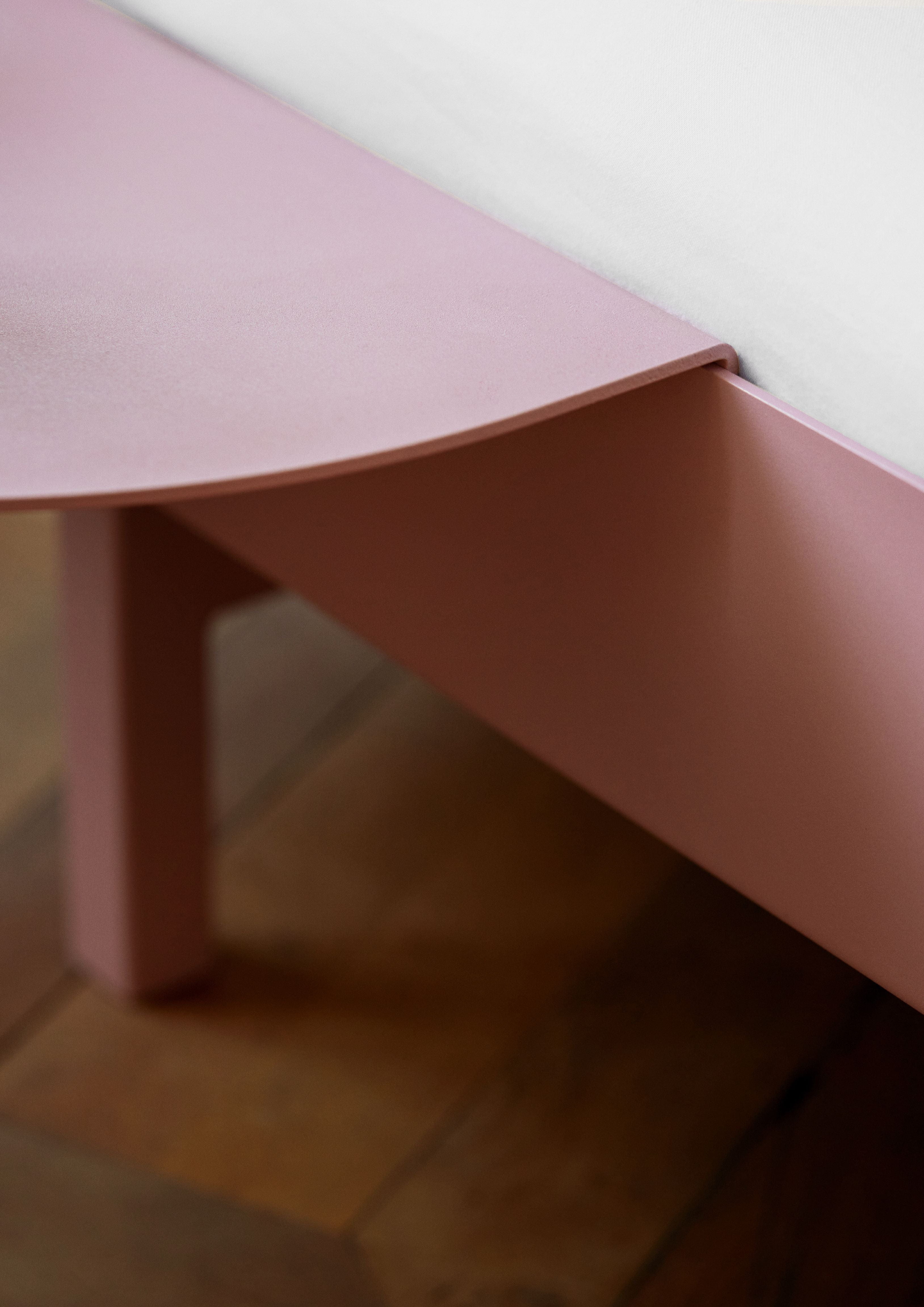 Lit Moebe avec 1 table de chevet 90 cm, rose poussiéreuse