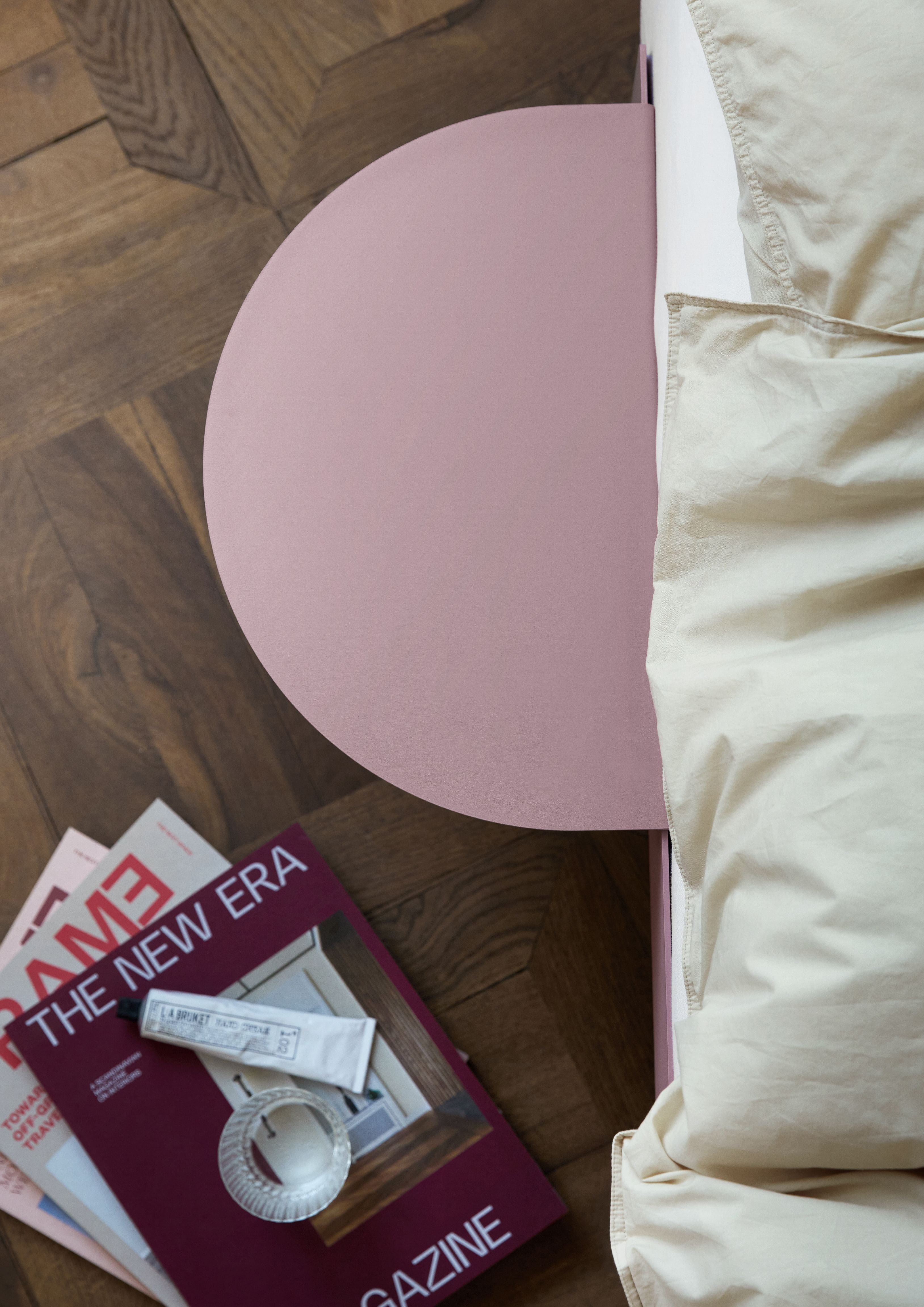 Cama moebe con 1 mesa de noche de 90 cm, rosa polvorienta