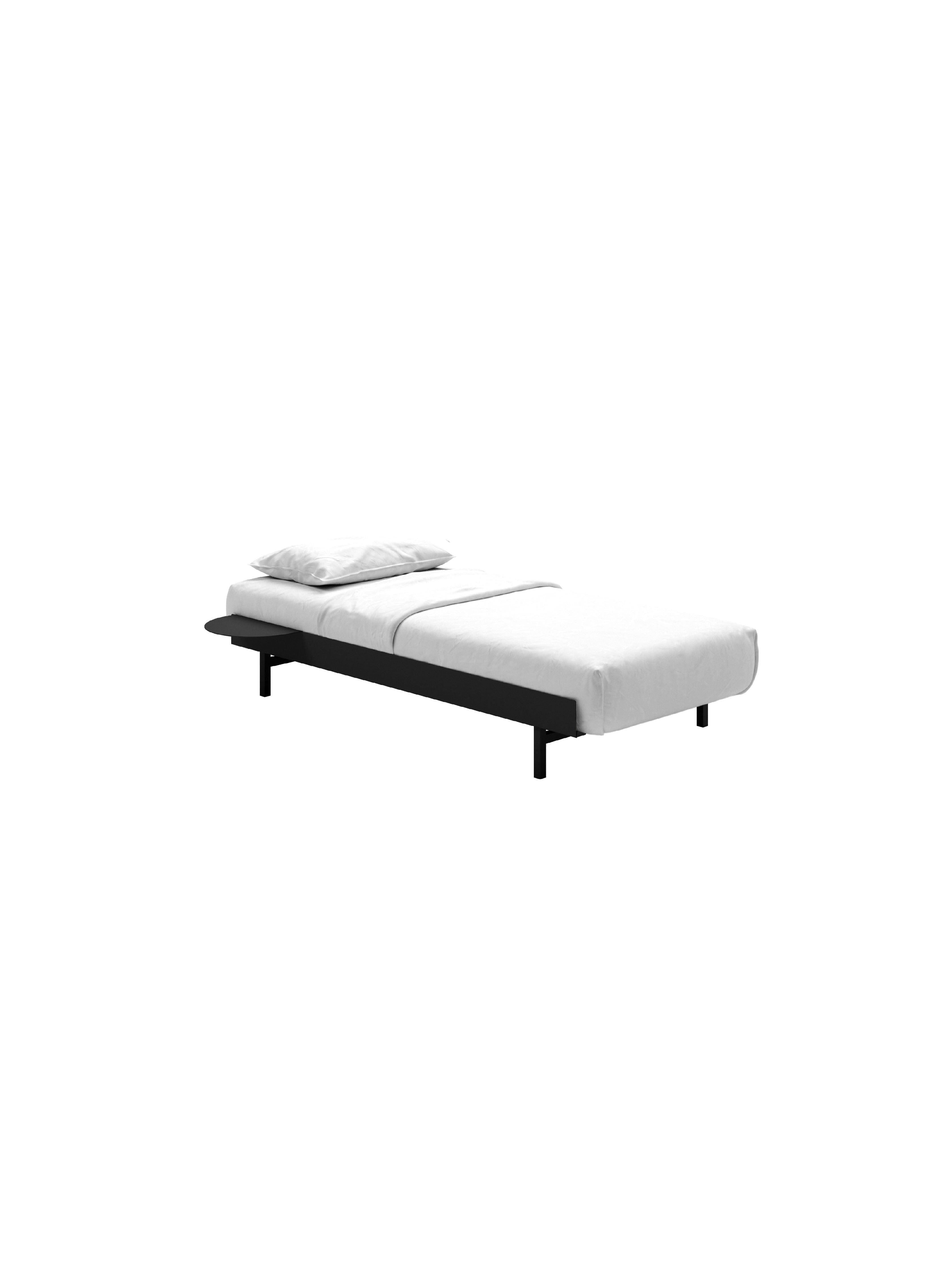 Moebe -säng med 1 sängbord 90 cm, svart