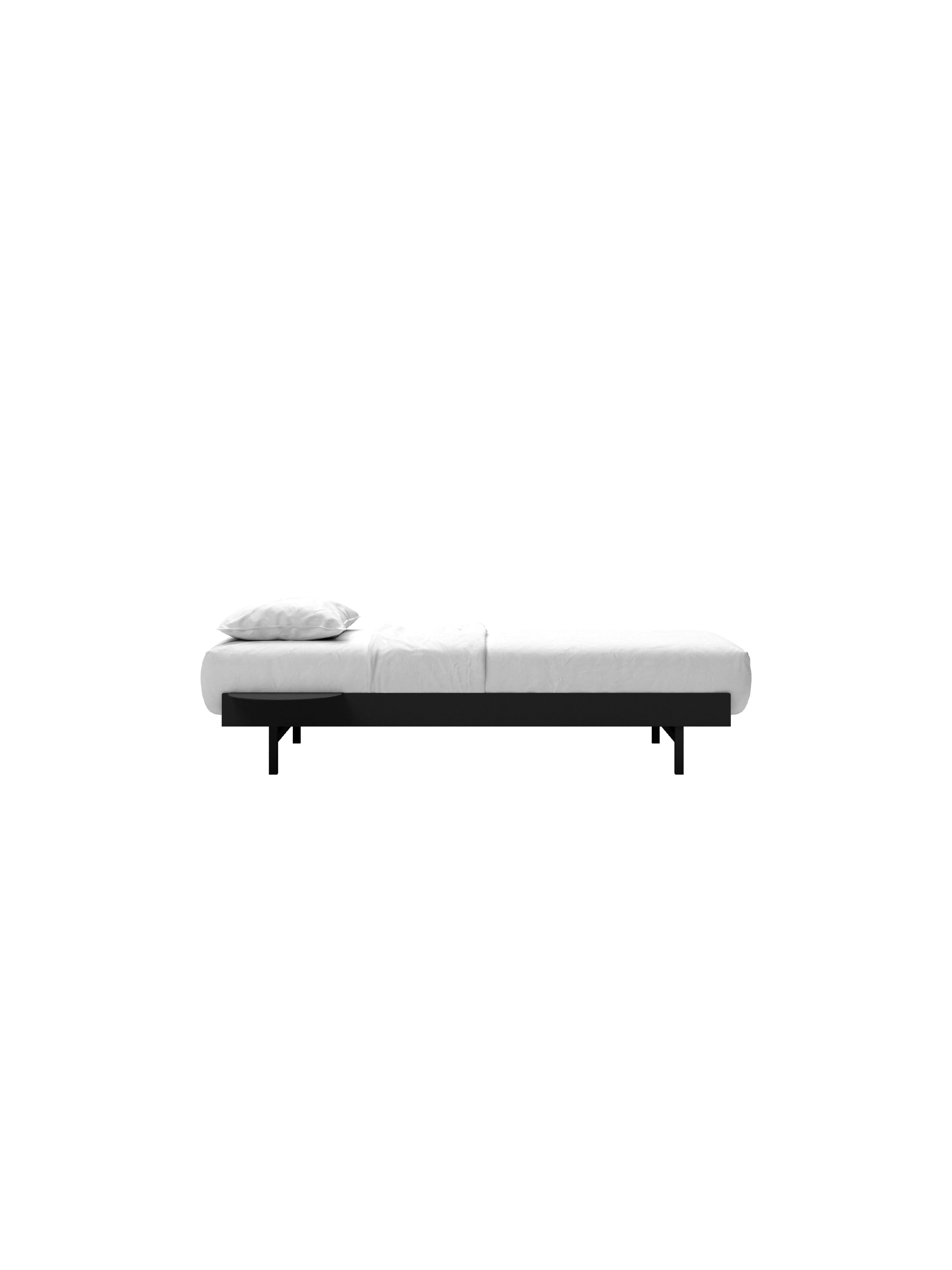 Cama moebe con 1 mesa de noche de 90 cm, negro