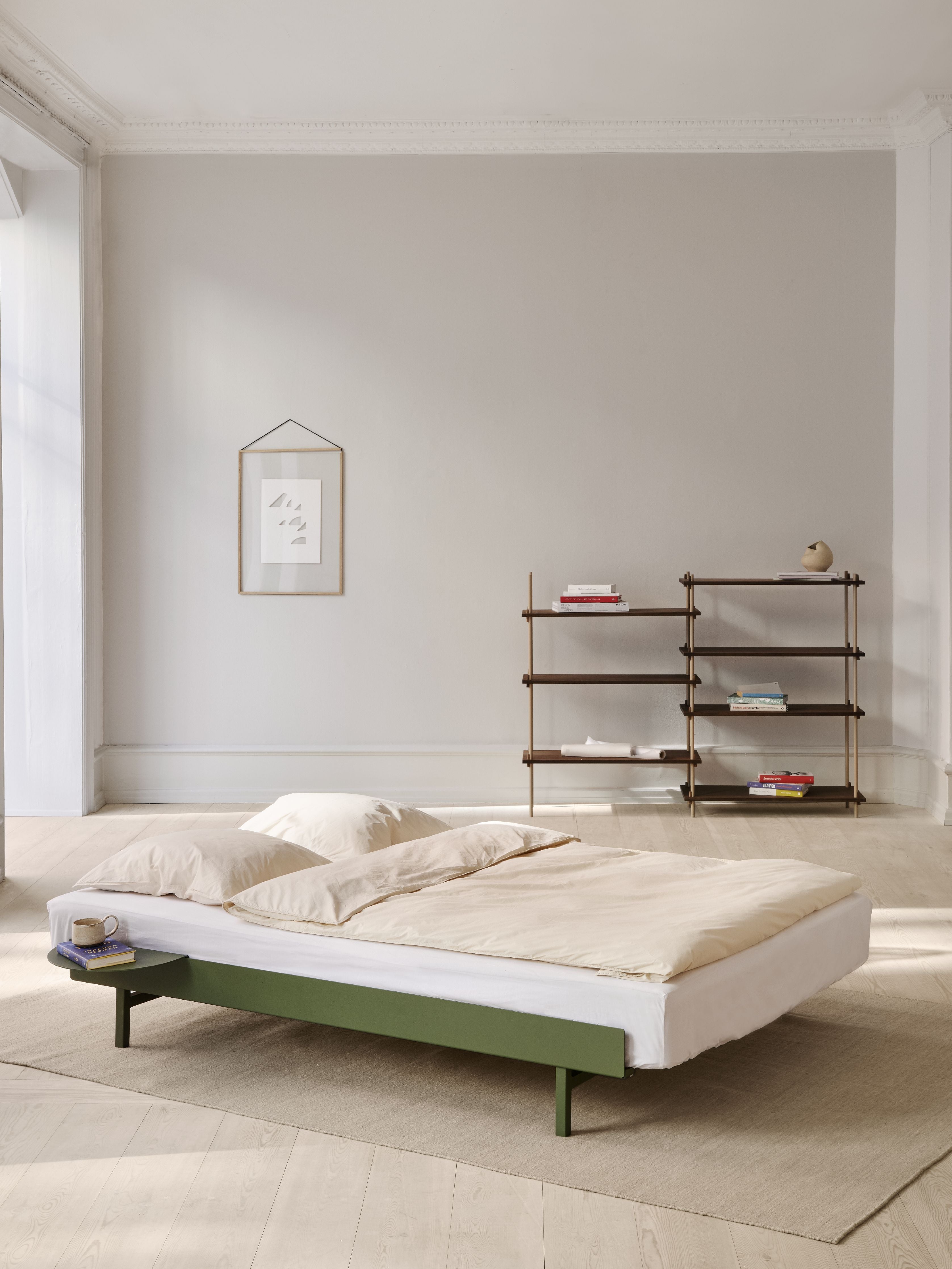 Moebe -Bett mit 2 Nachttischen 90 180 cm, Kieferngrün