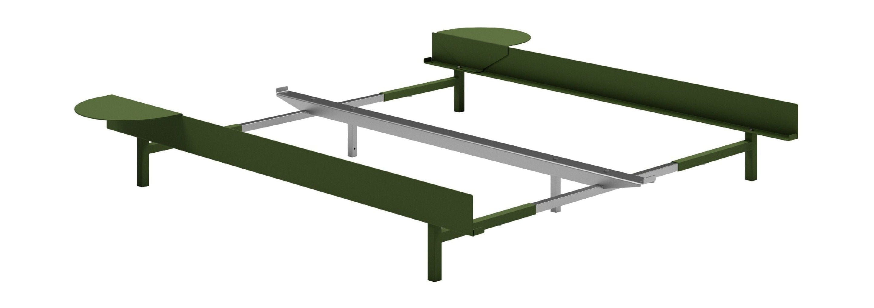 Lit Moebe avec 2 tables de chevet 90 180 cm, Pine Green