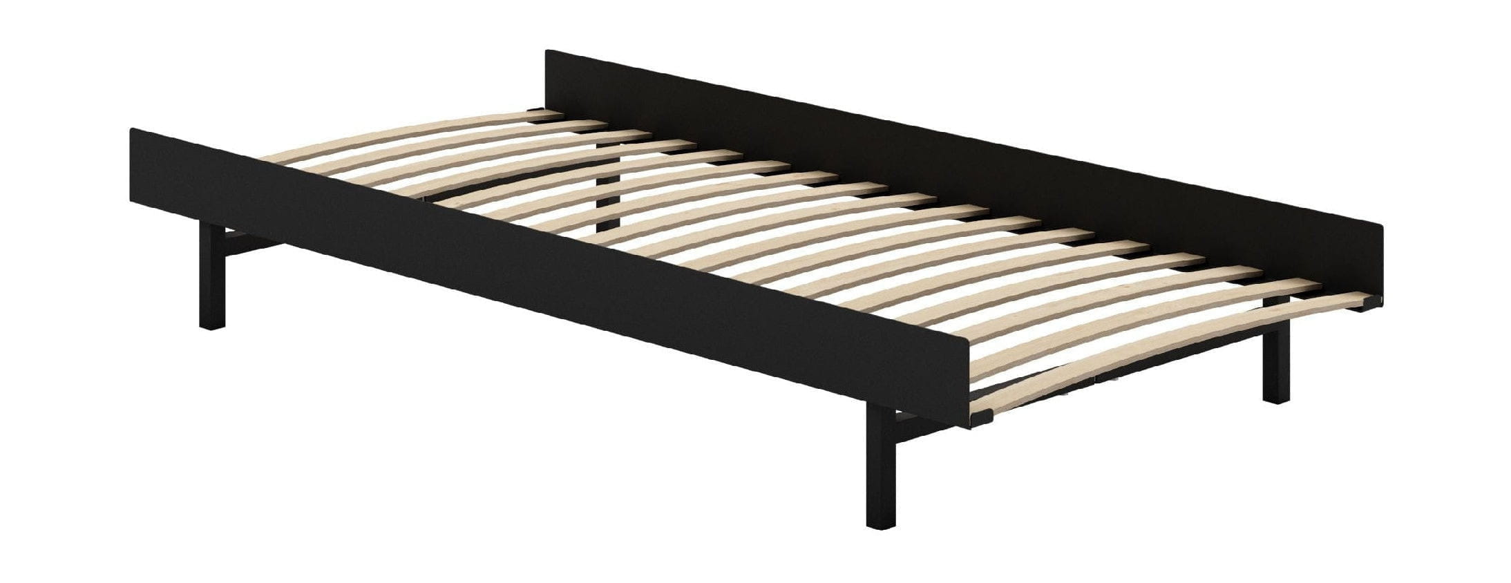 Moebe -Bett mit Bettlatten 90 cm, schwarz