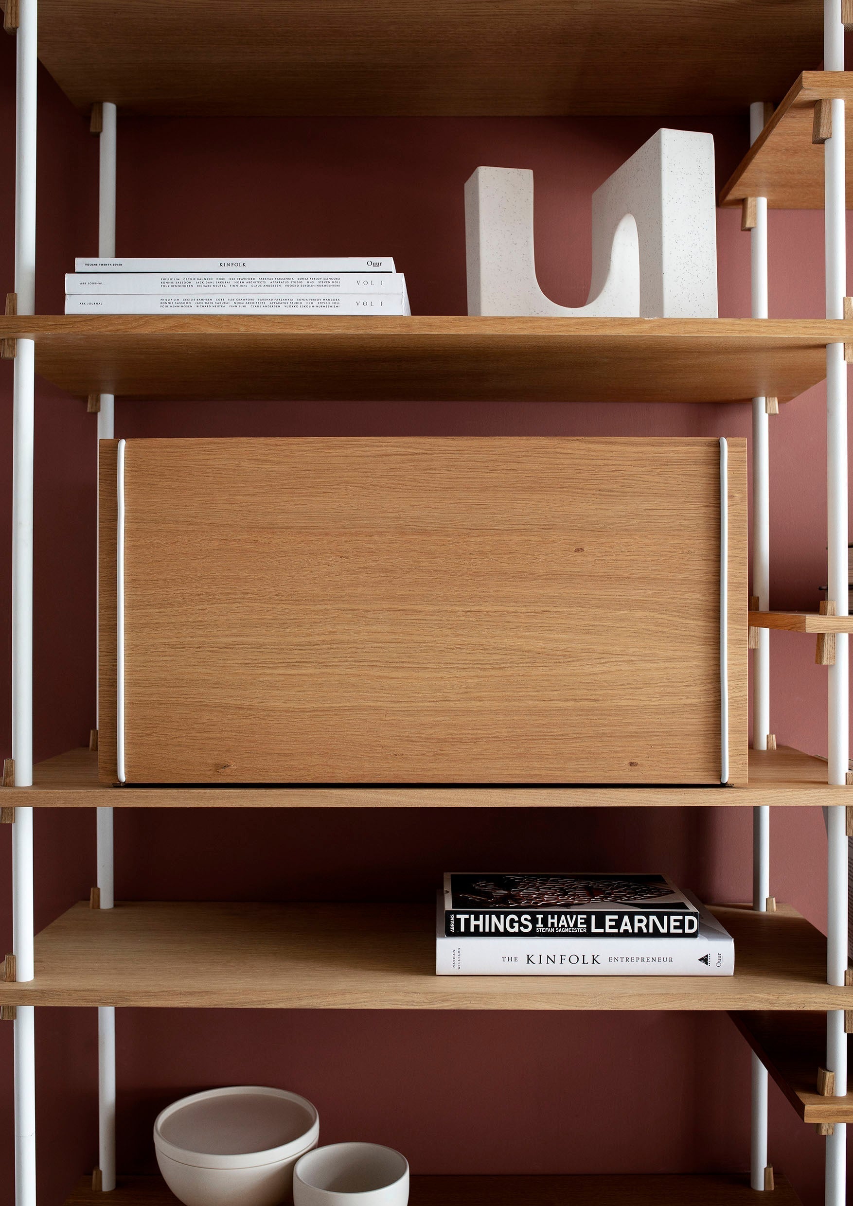 Moebe Shelving System S.200.1.G, Oak/White