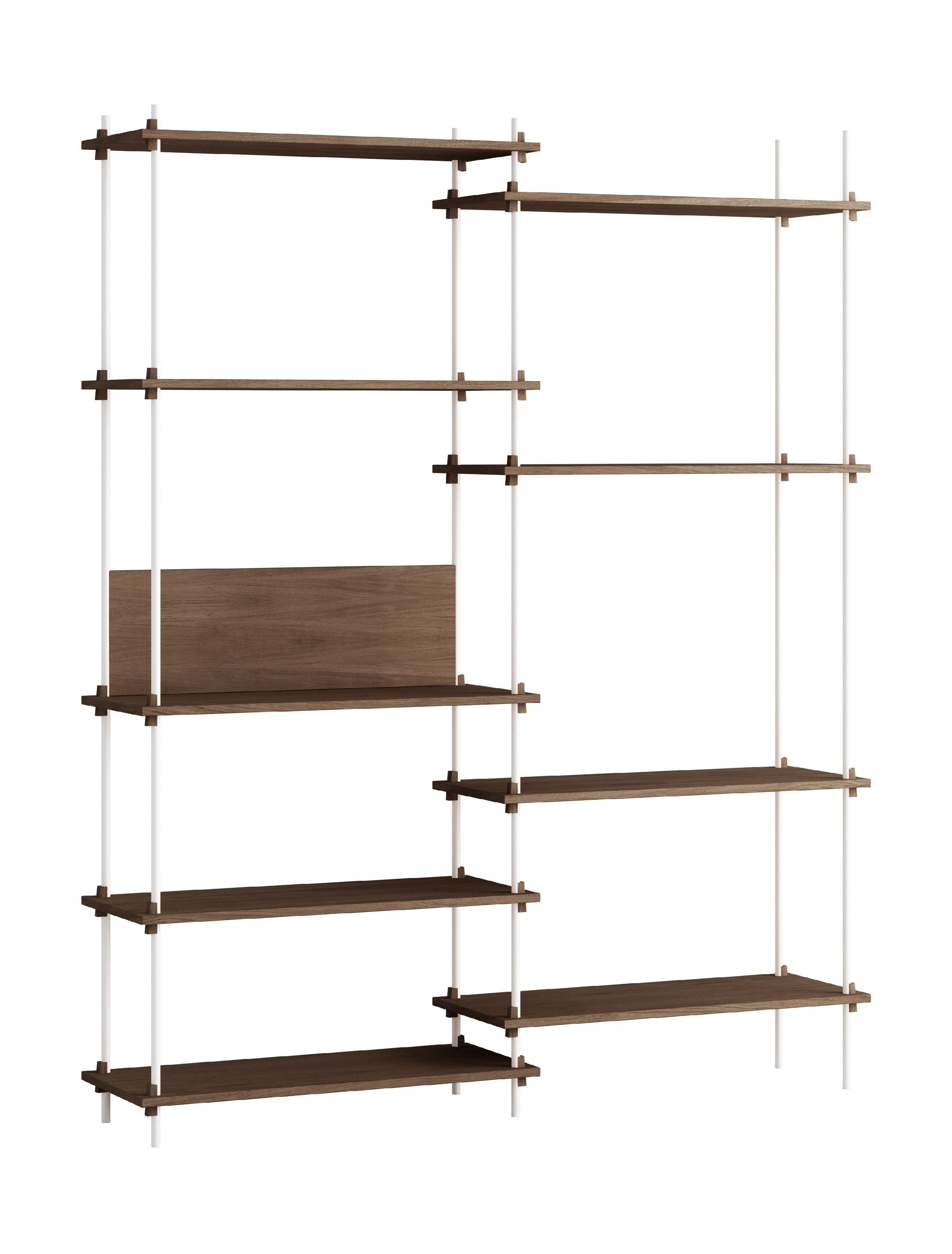 Moebe Shelving System S.200.2.A, Smoked Oak/White