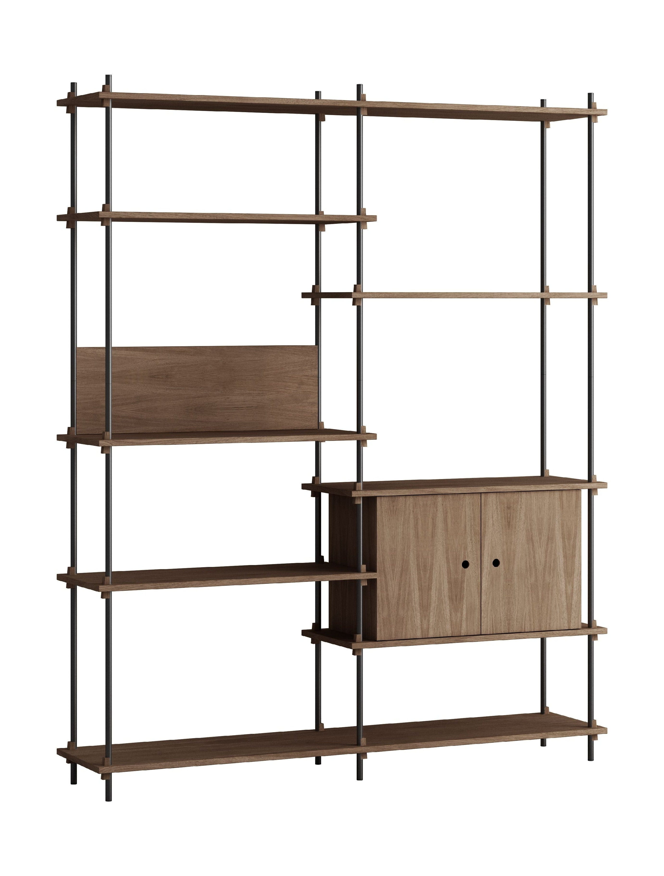 Moebe Shelving System S.200.2.C, Smoked Oak/Black