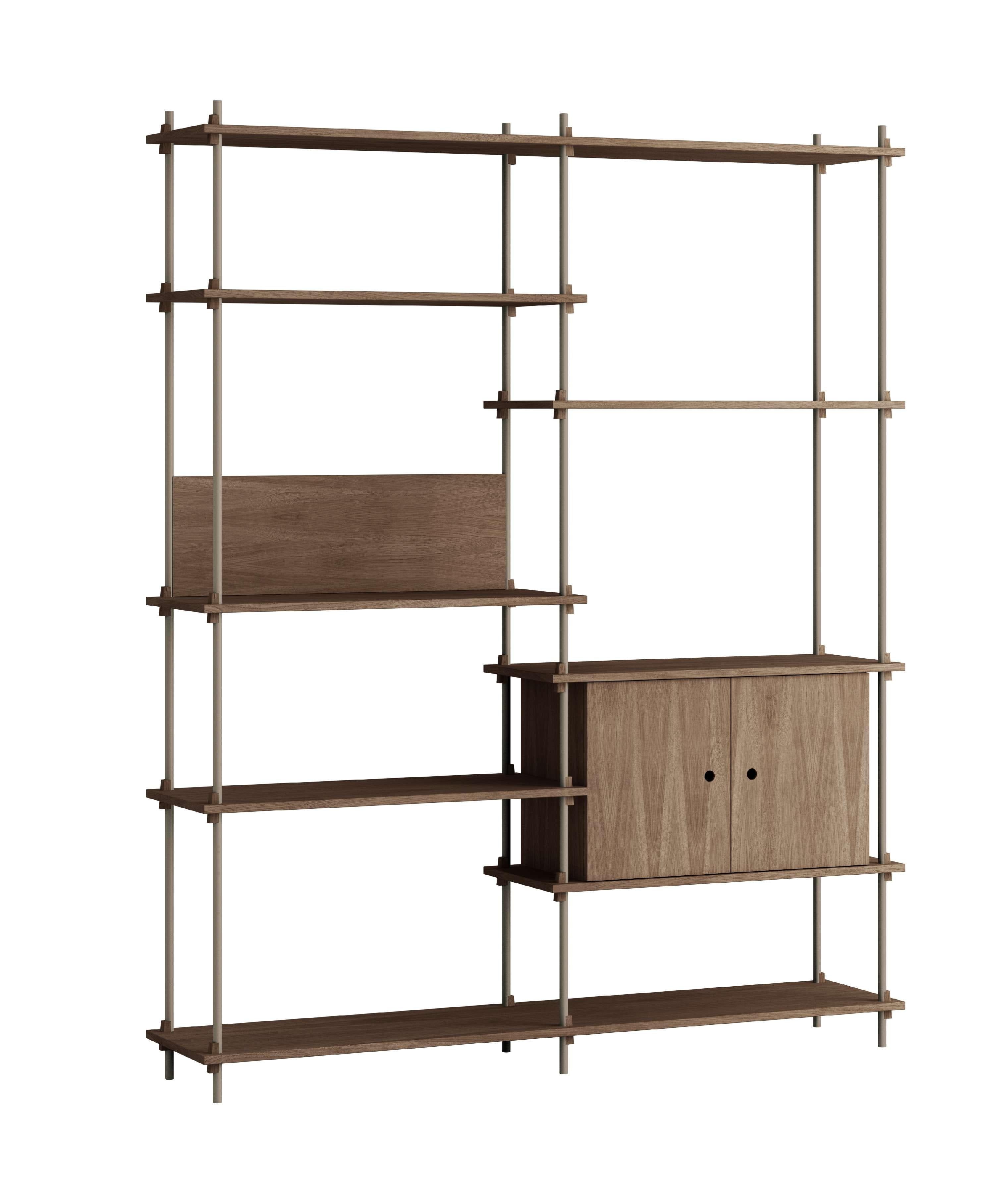 Moebe Shelving System S.200.2.C, Smoked Oak/Warm Grey