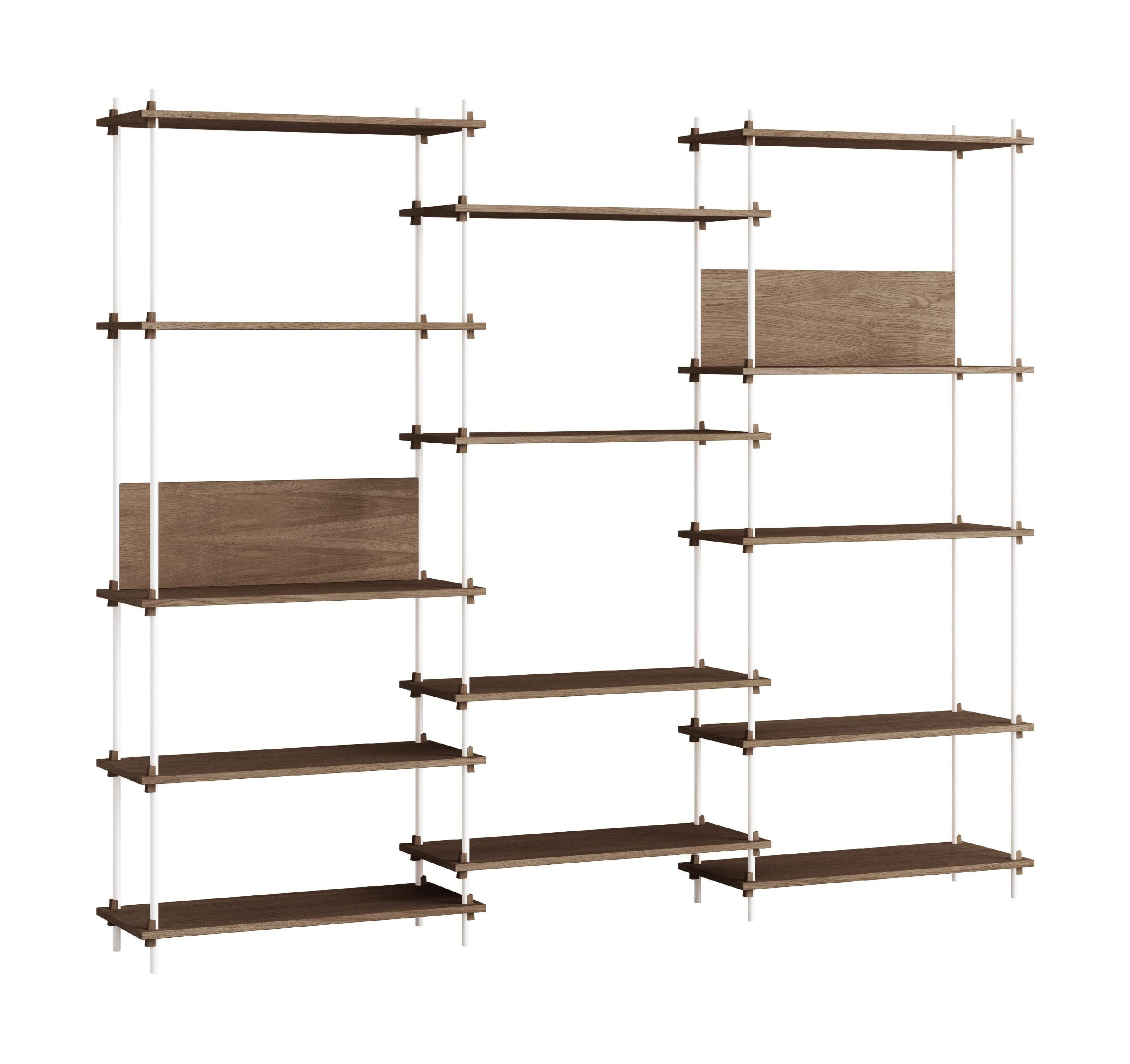 Moebe Shelving System S.200.3.A, Smoked Oak/White