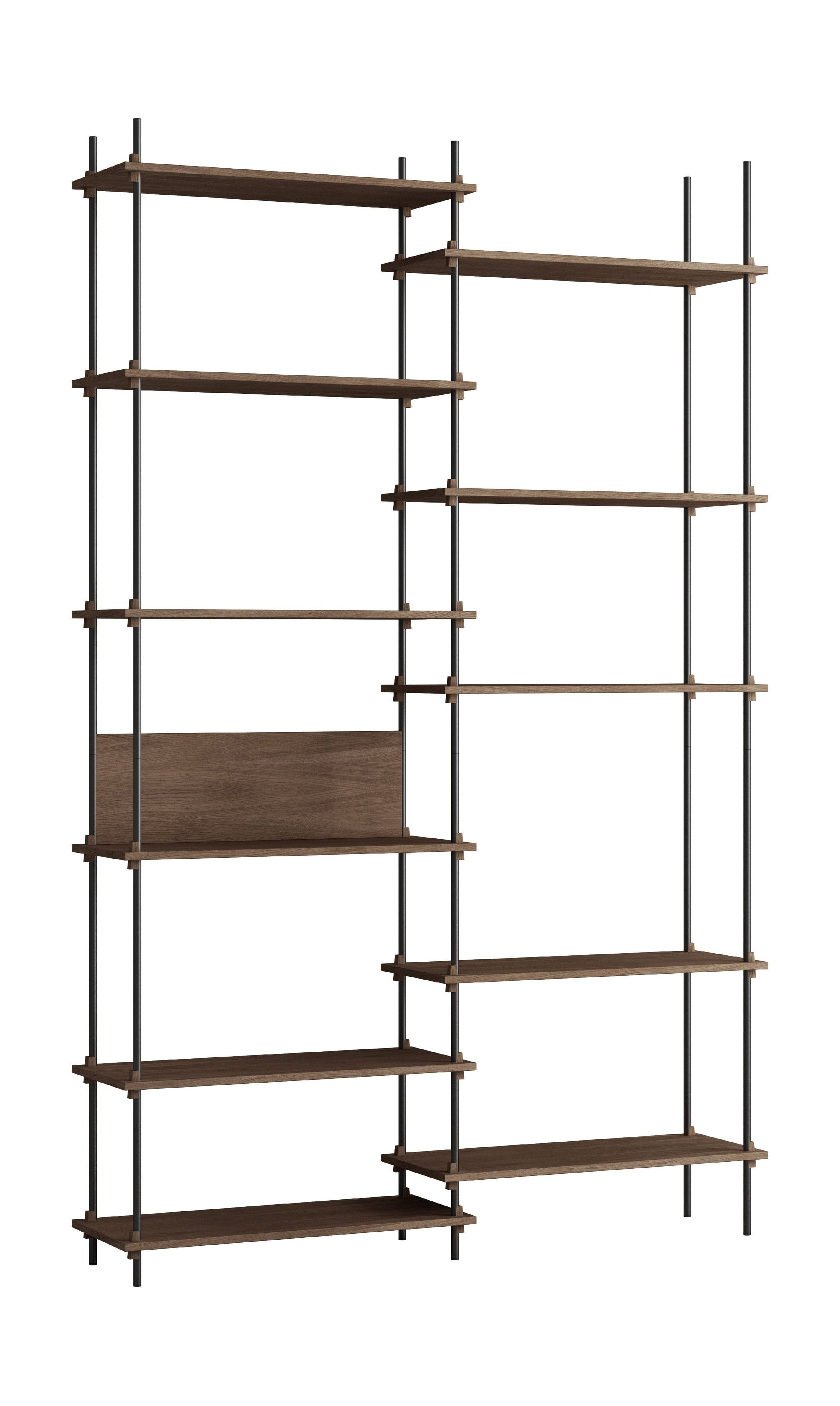 Moebe Shelving System S.255.2.A, Smoked Oak/Black