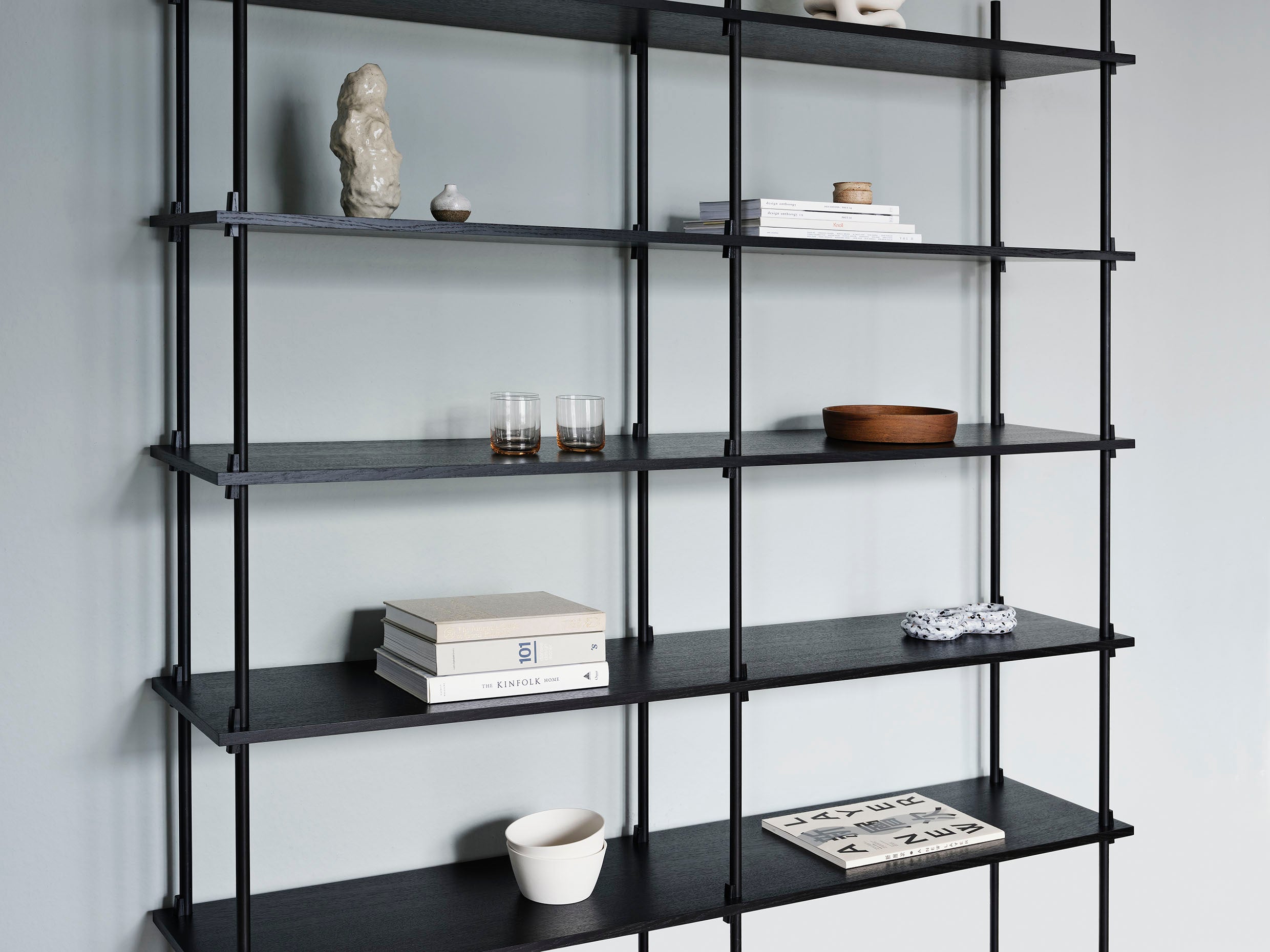 Moebe Shelving System S.255.2.A, Black/Black