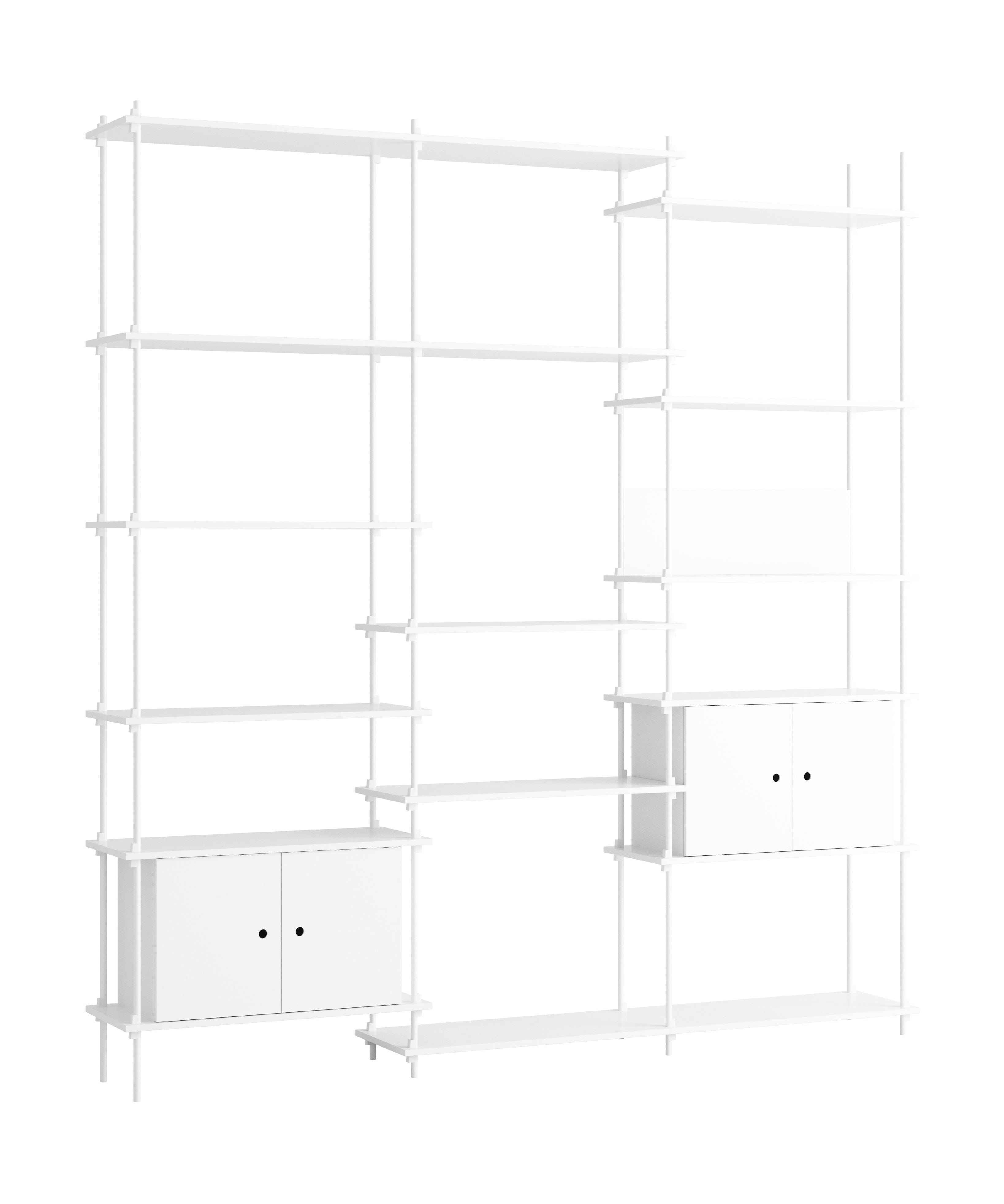 Moebe -Regalsystem S.255.3.b, weiß/weiß