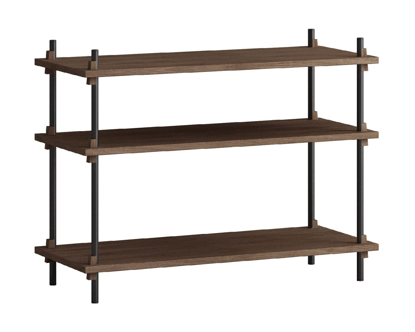 Moebe Shelving System S.65.1.A, Smoked Oak/Black