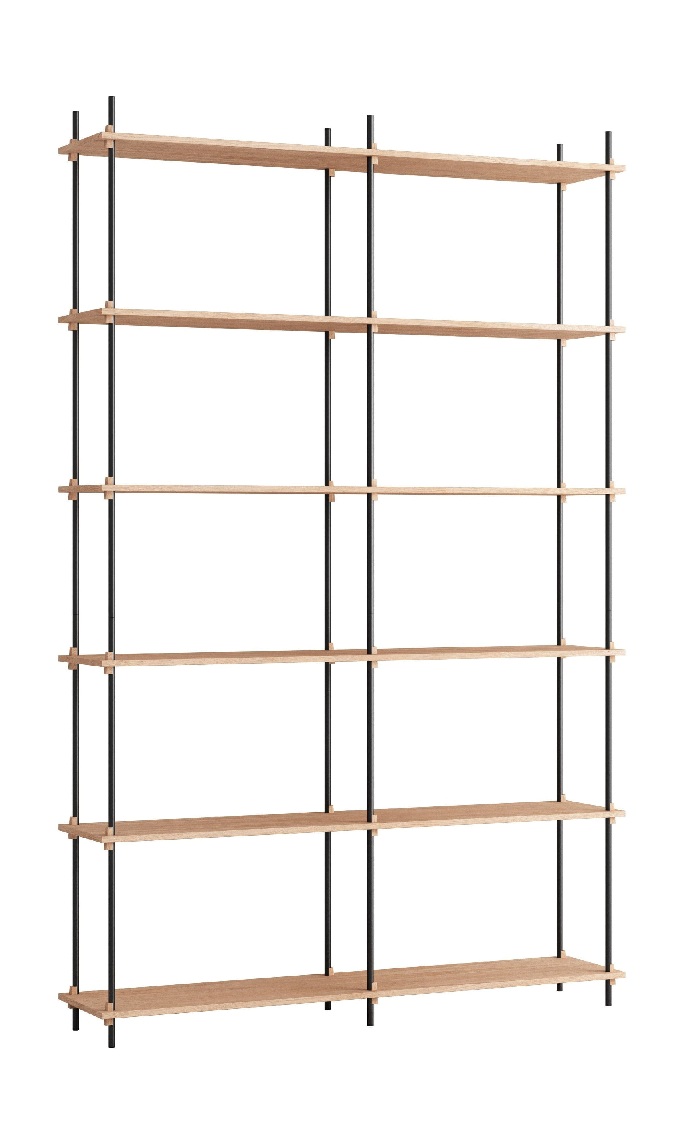 Moebe Shelving System S.255.2.B, Oak/Black