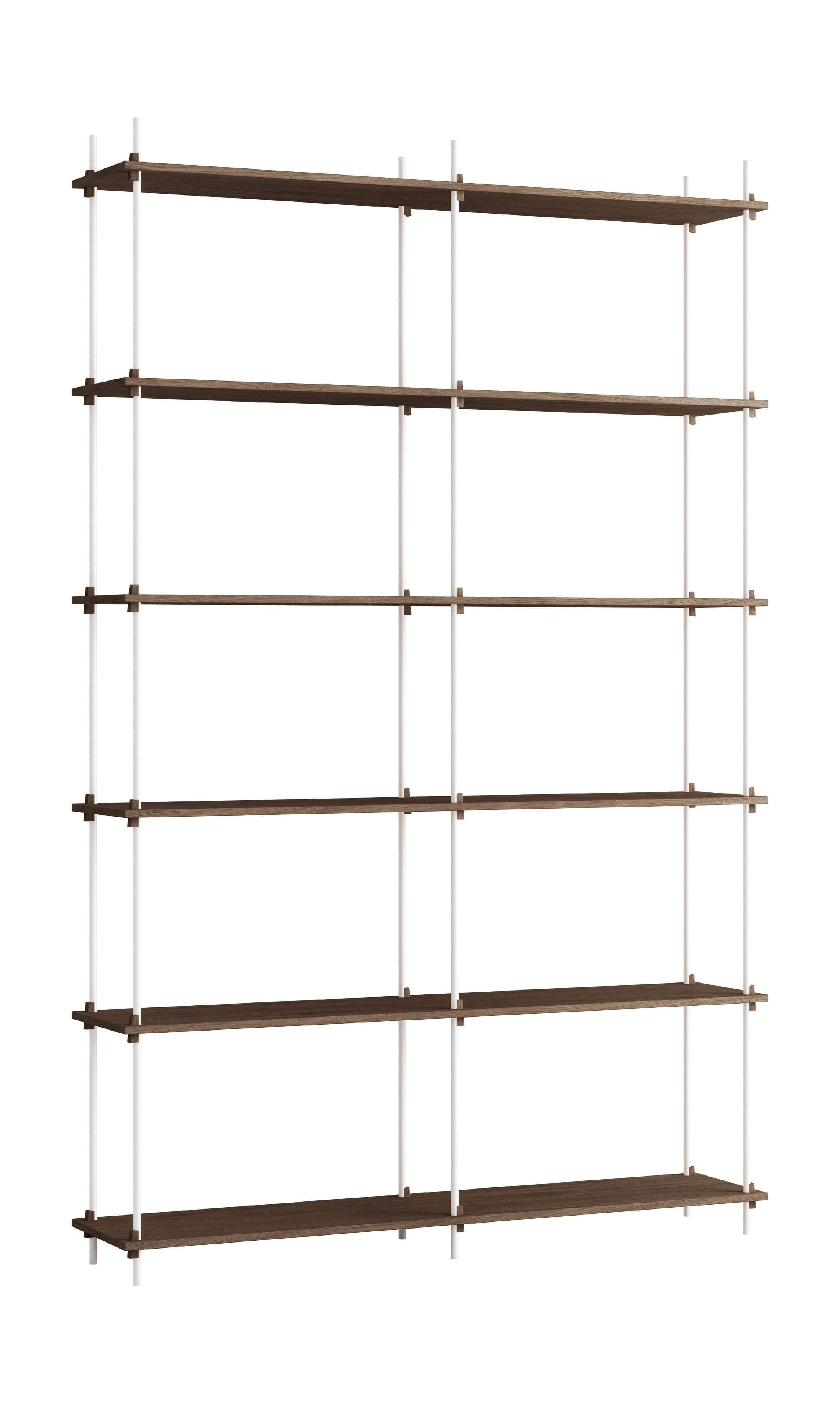 Moebe Shelving System S.255.2.B, Smoked Oak/White