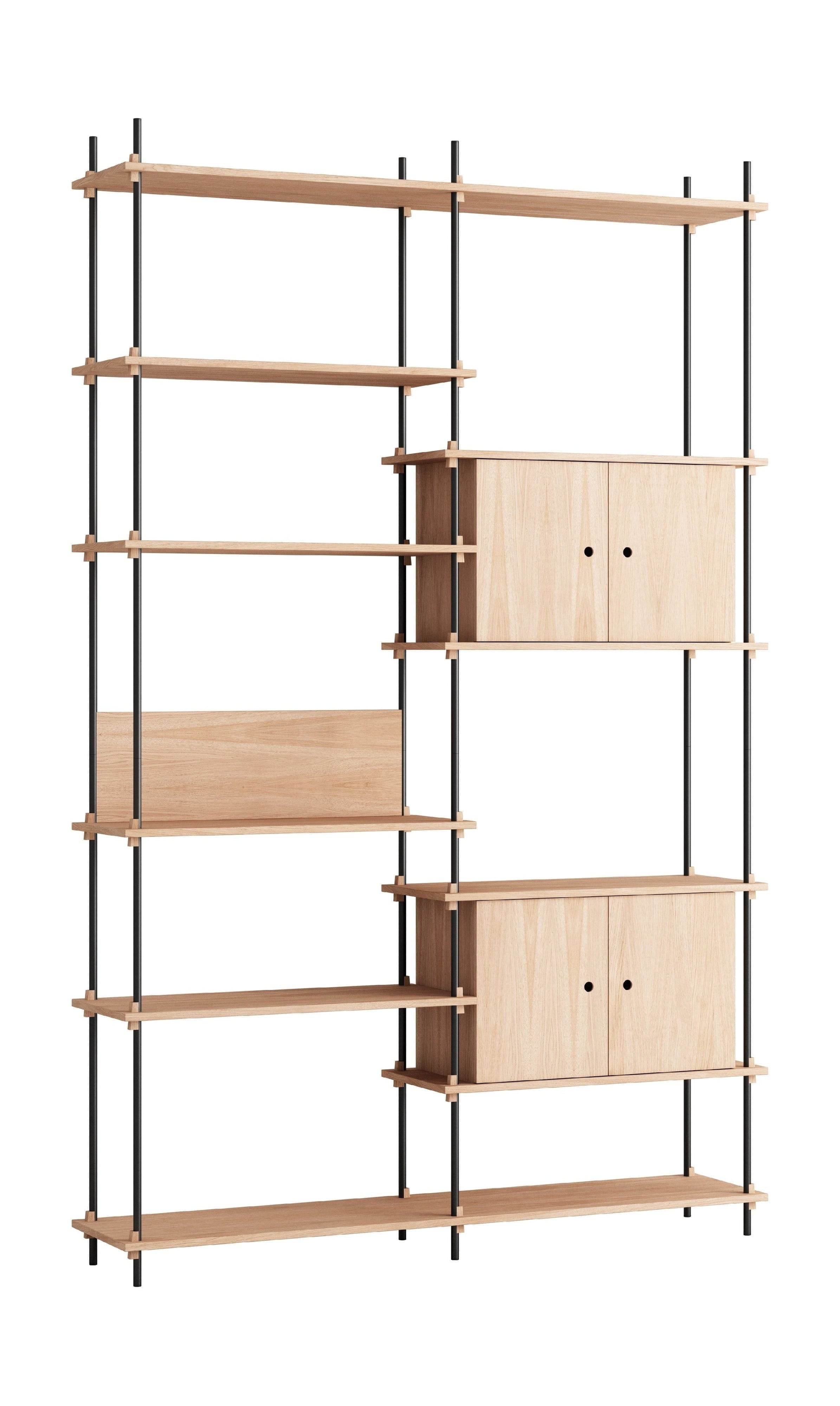 Moebe Shelving System S.255.2.C, Oak/Black