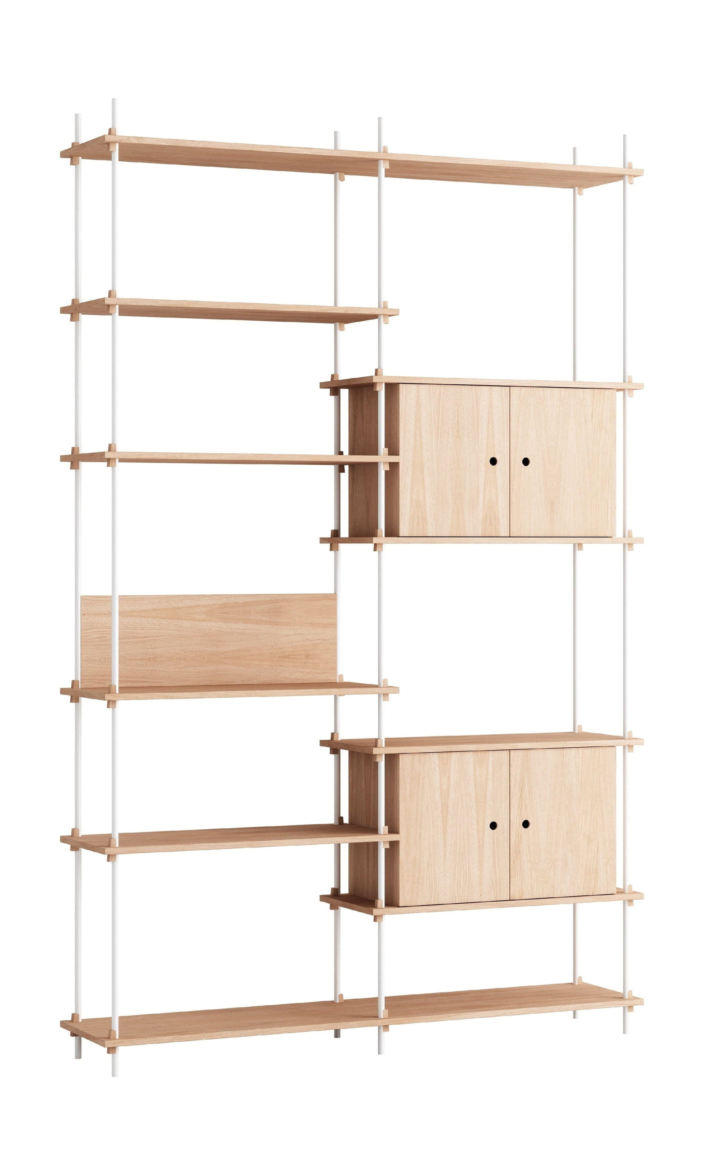 Moebe Shelving System S.255.2.C, Oak/White