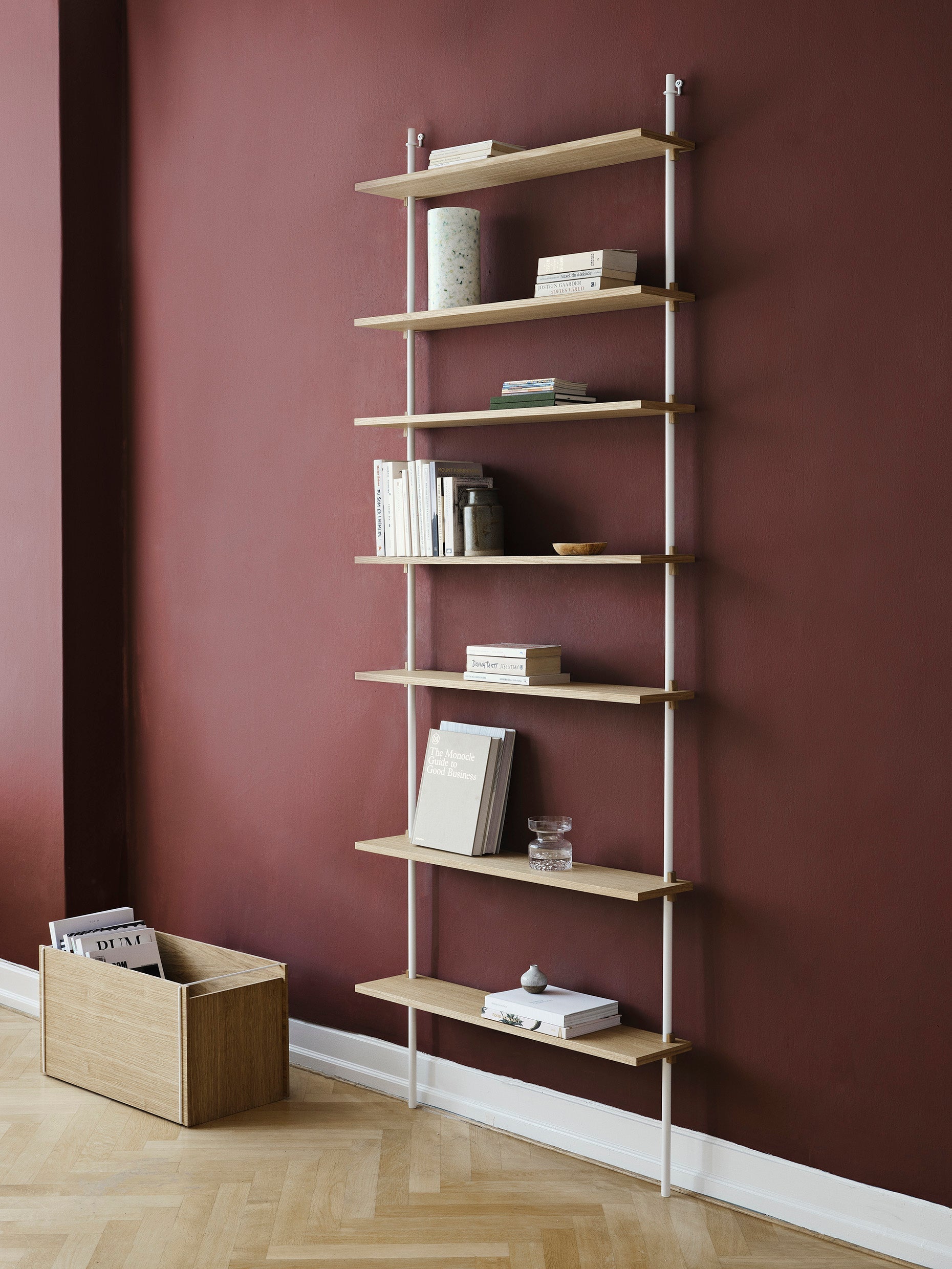 Moebe Wall Shelving Ws.115.1, Oak/White