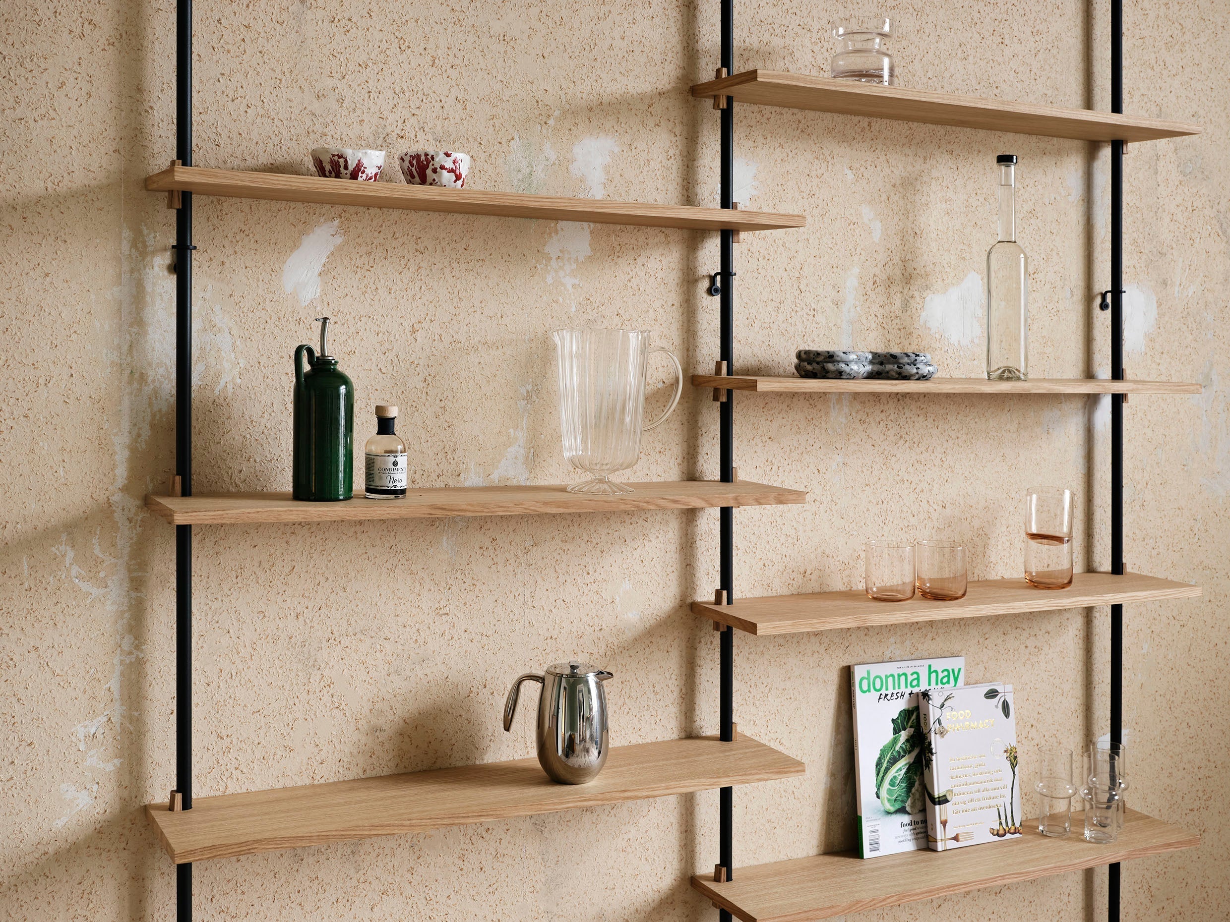 Moebe Wall Shelving Ws.115.1, Oak/Black