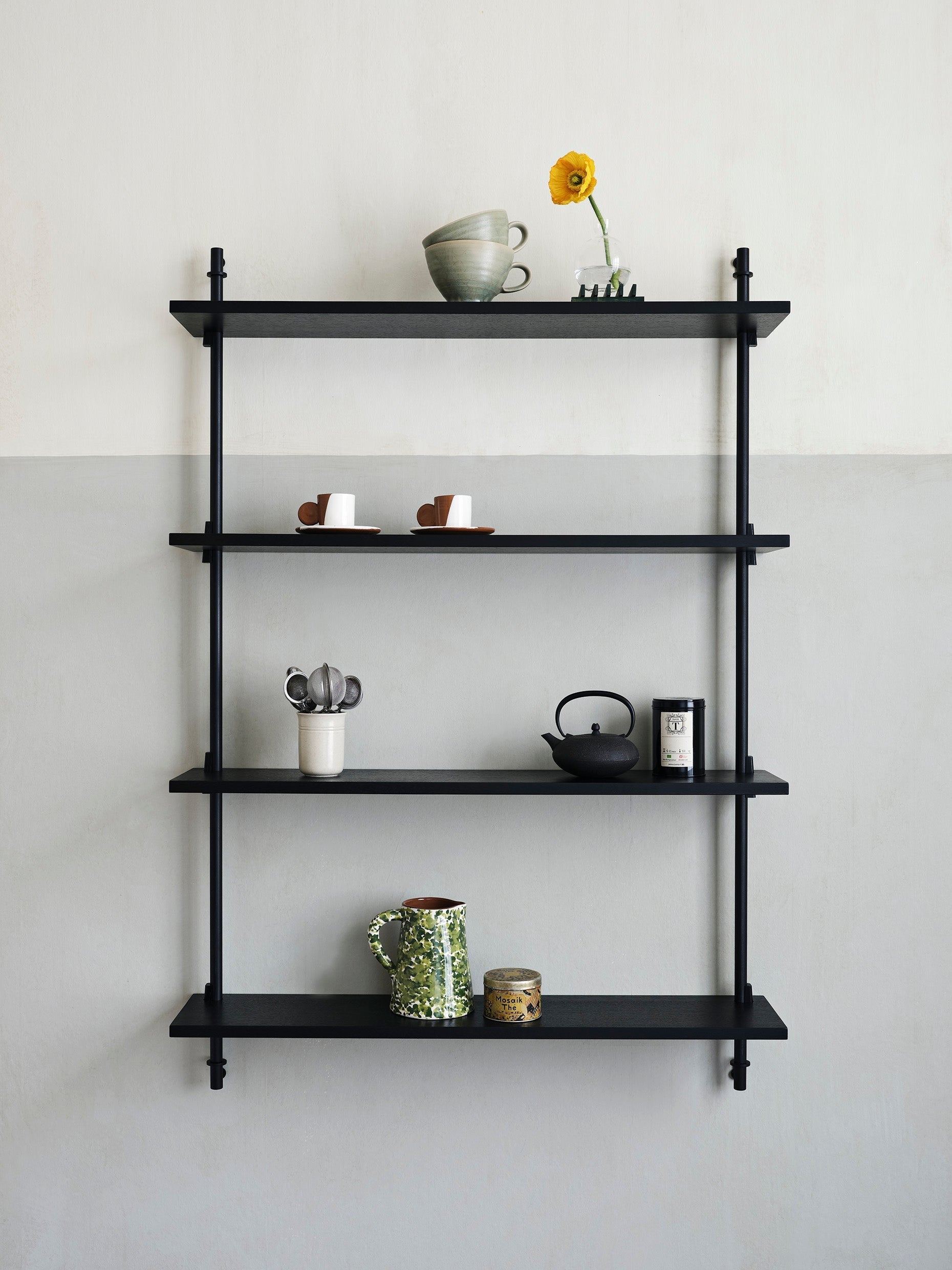 Moebe Wall Shelving Ws.115.1, Black/Black