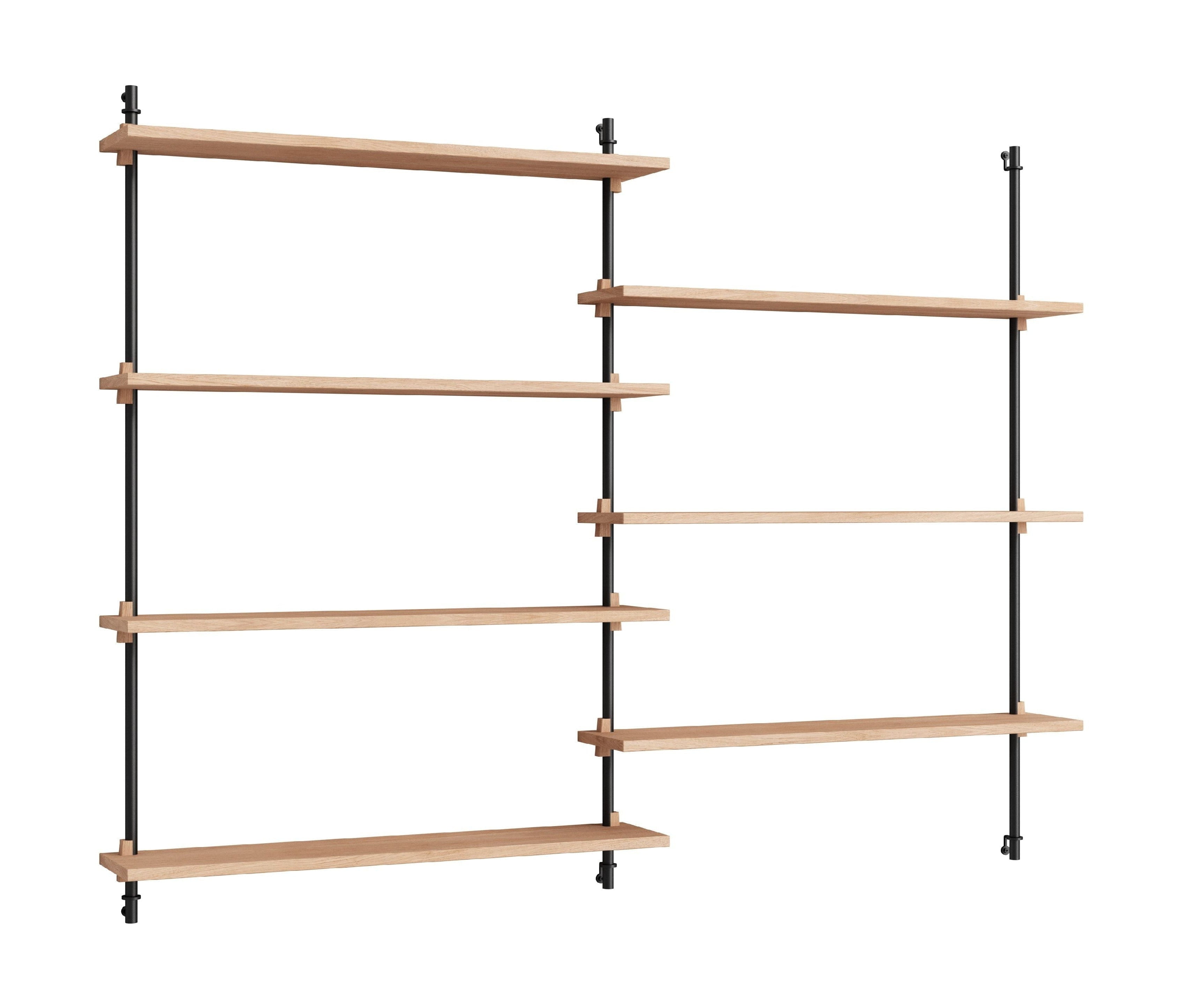 Moebe Wall Shelving Ws.115.2, Oak/Black