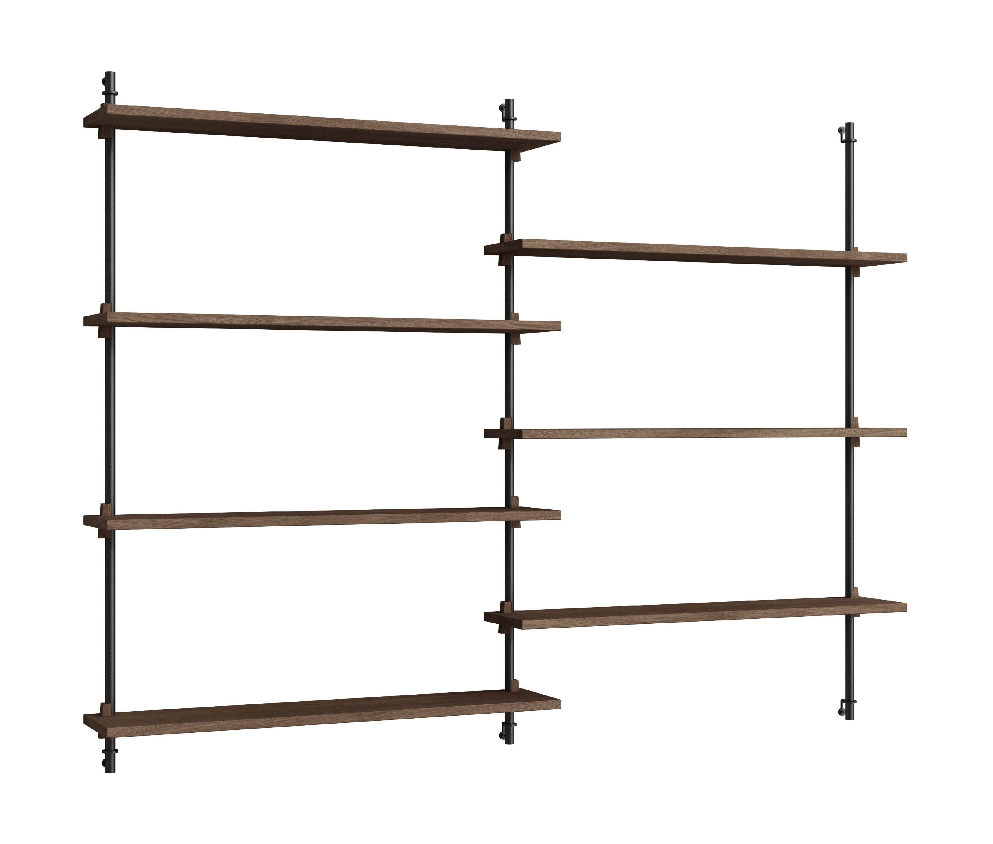 Moebe Wall Shelving Ws.115.2, Smoked Oak/Black