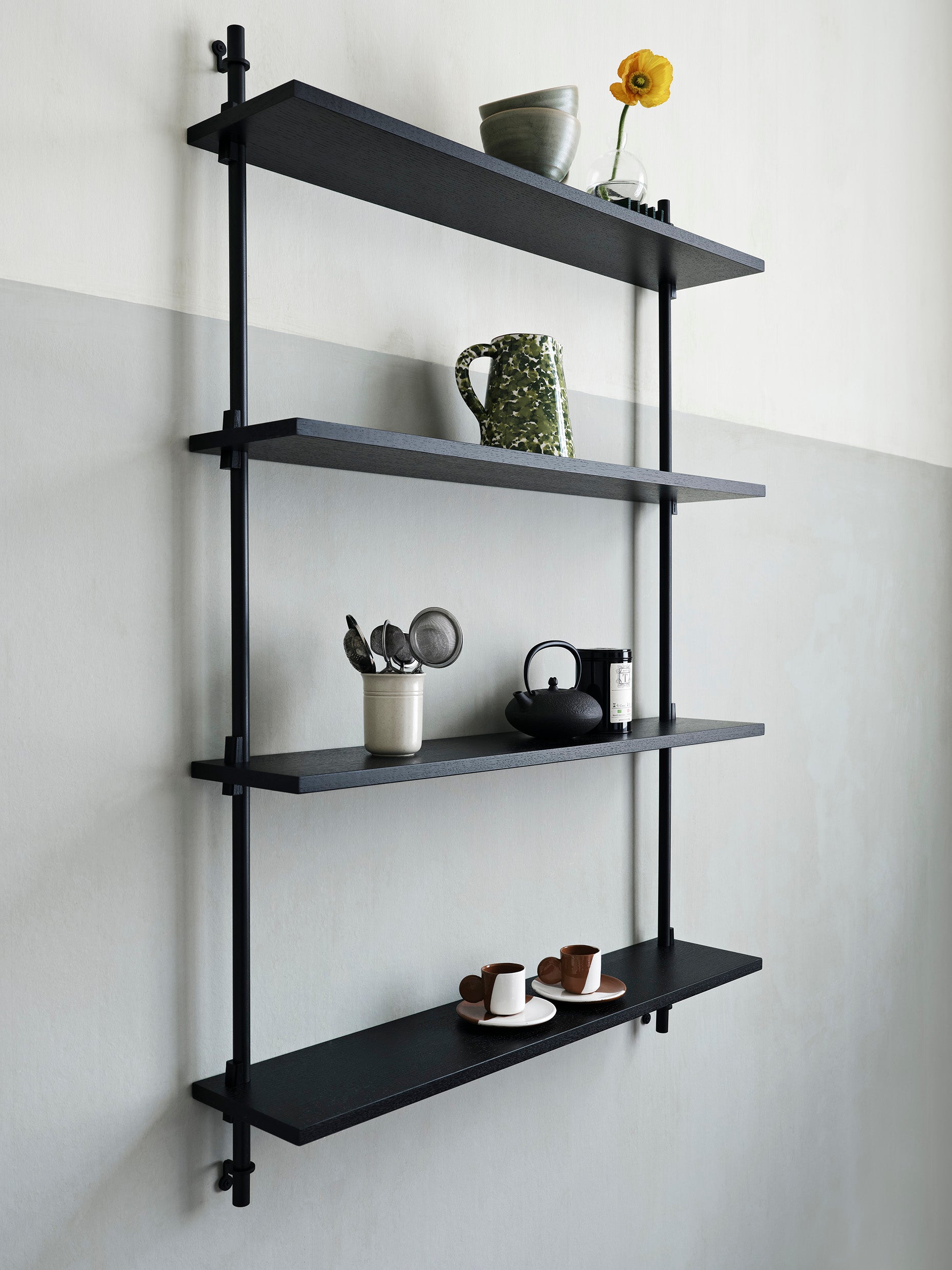 Moebe Wall Shelving Ws.115.2, Black/Black