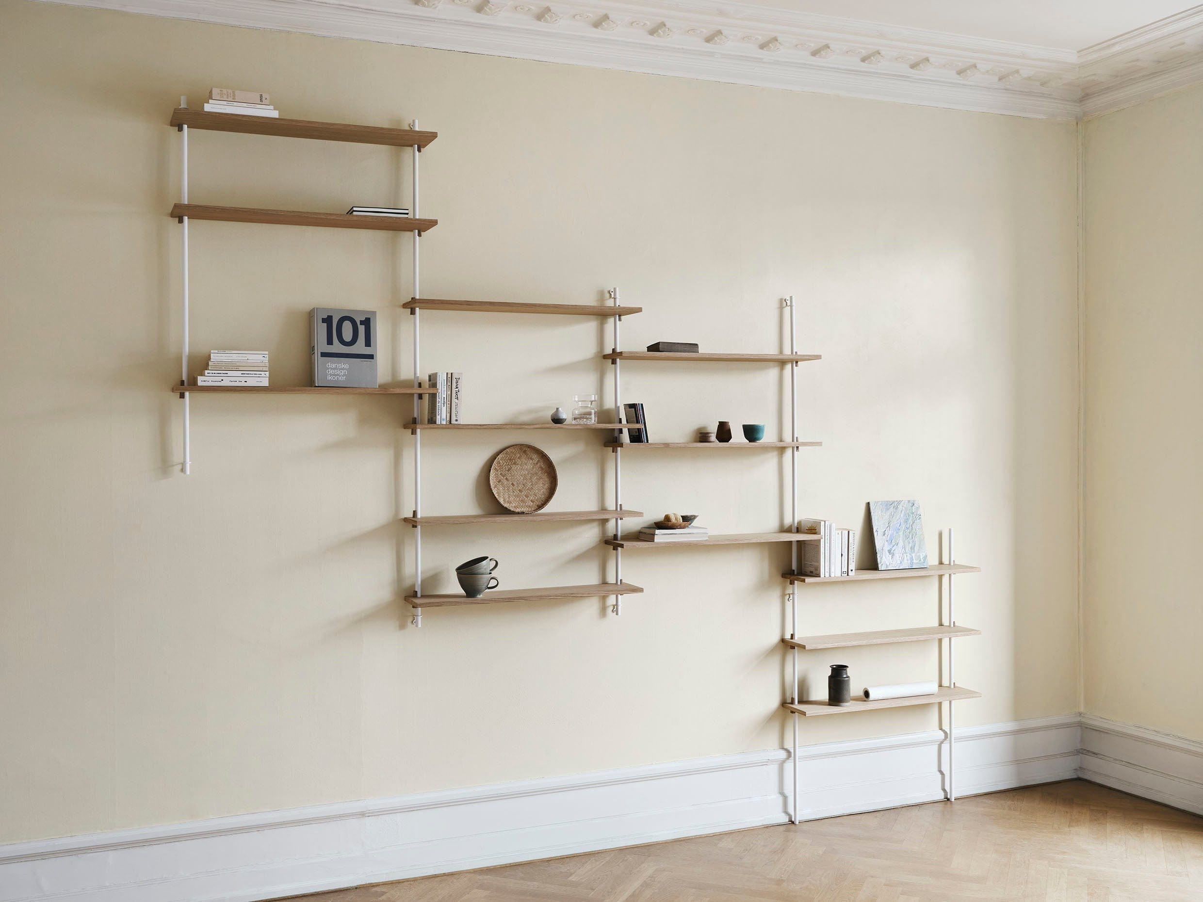 Moebe Wall Shelving Ws.65.1, Oak/White