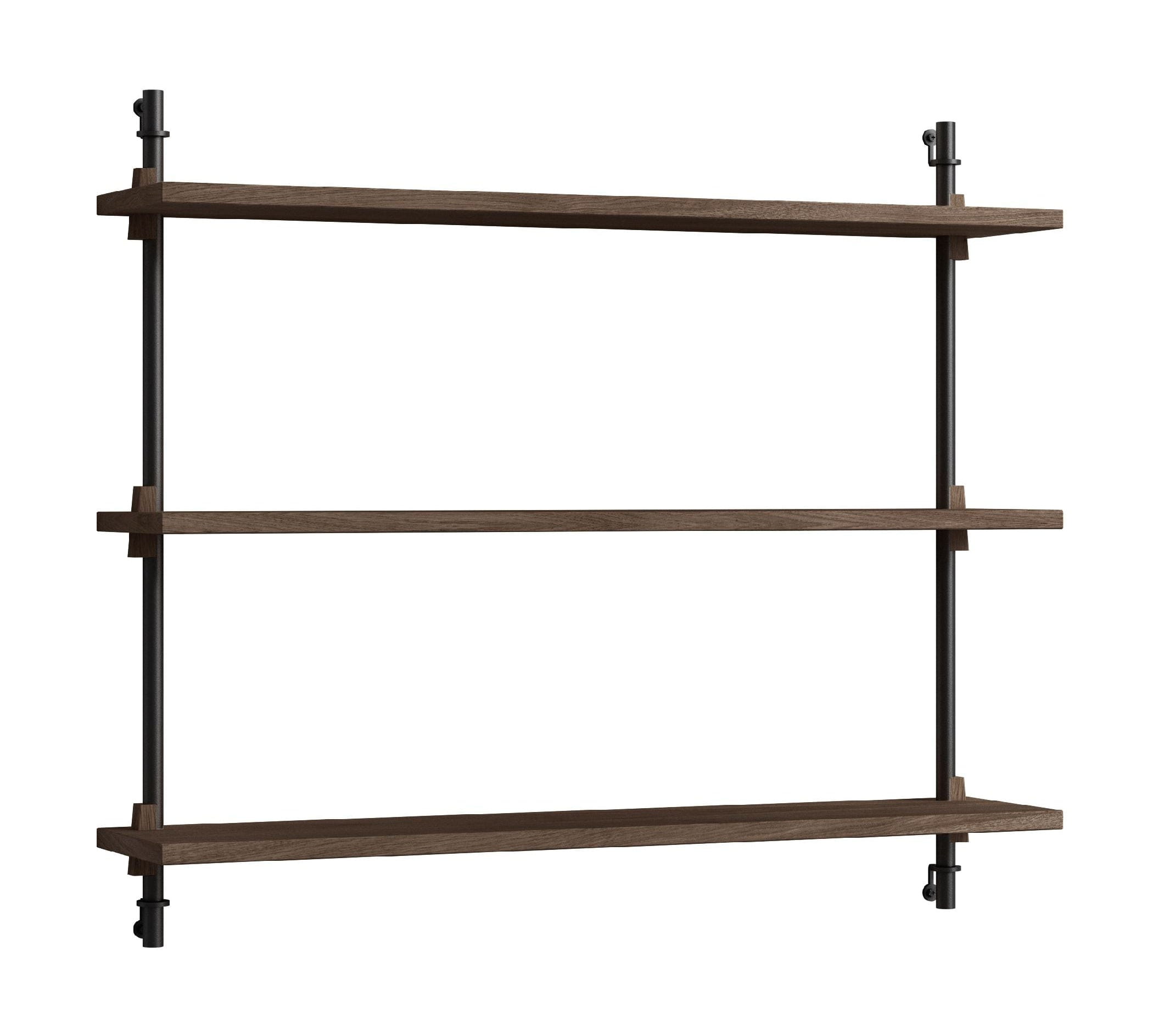 Moebe Wall Shelving Ws.65.1, Smoked Oak/Black