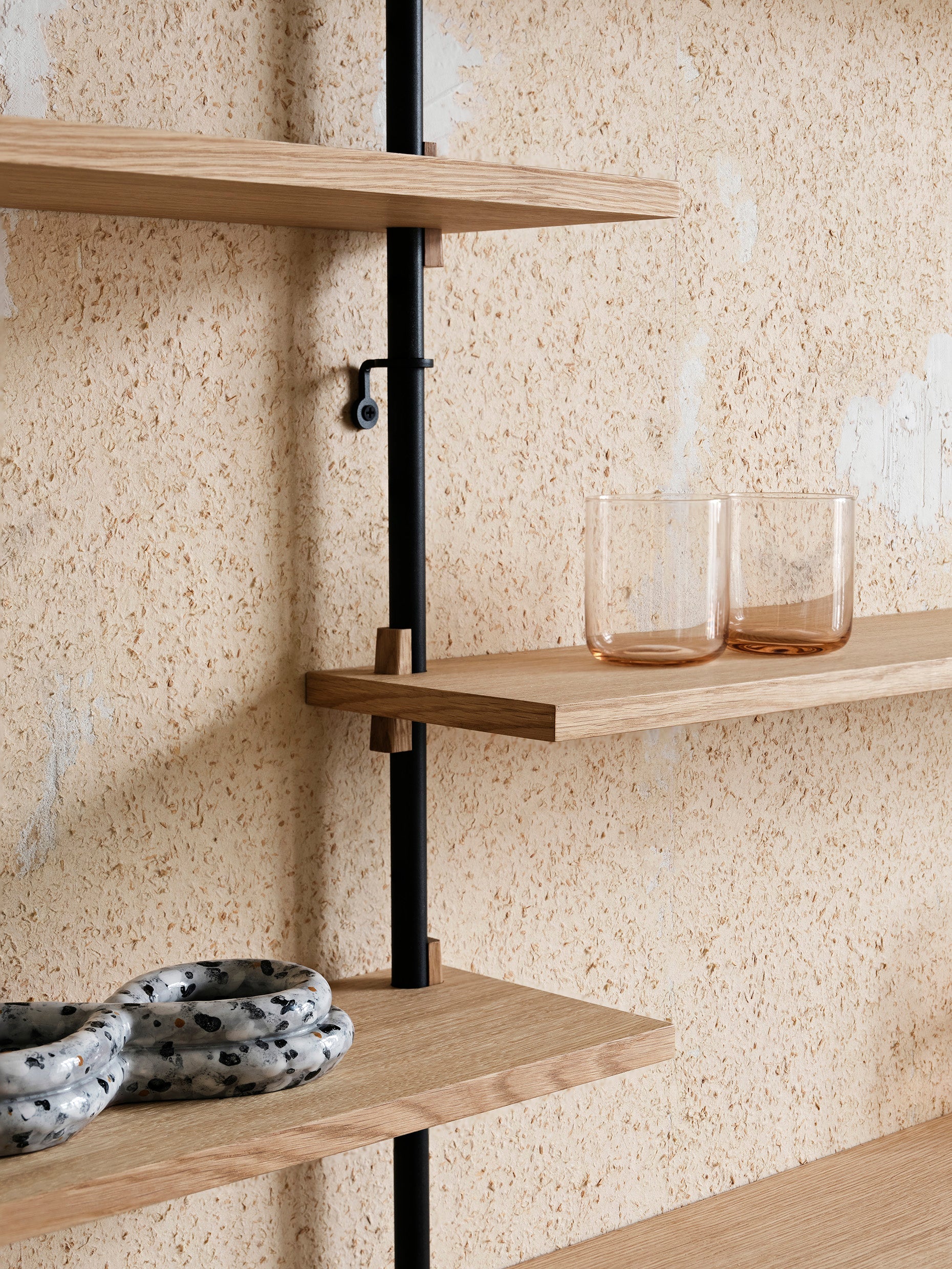 Moebe Wall Shelving Ws.85.1, Oak/Black