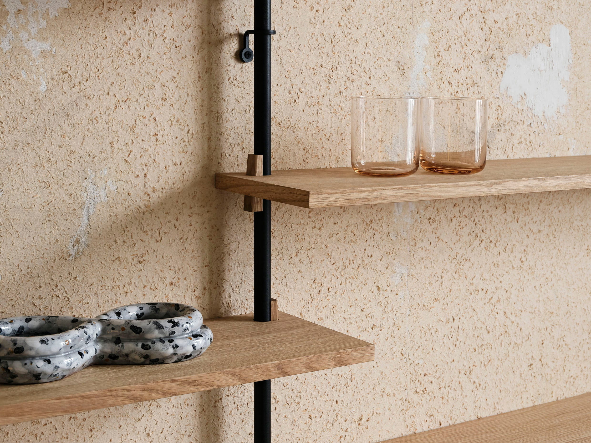 Moebe Wall Shelving Ws.85.1, Oak/Black