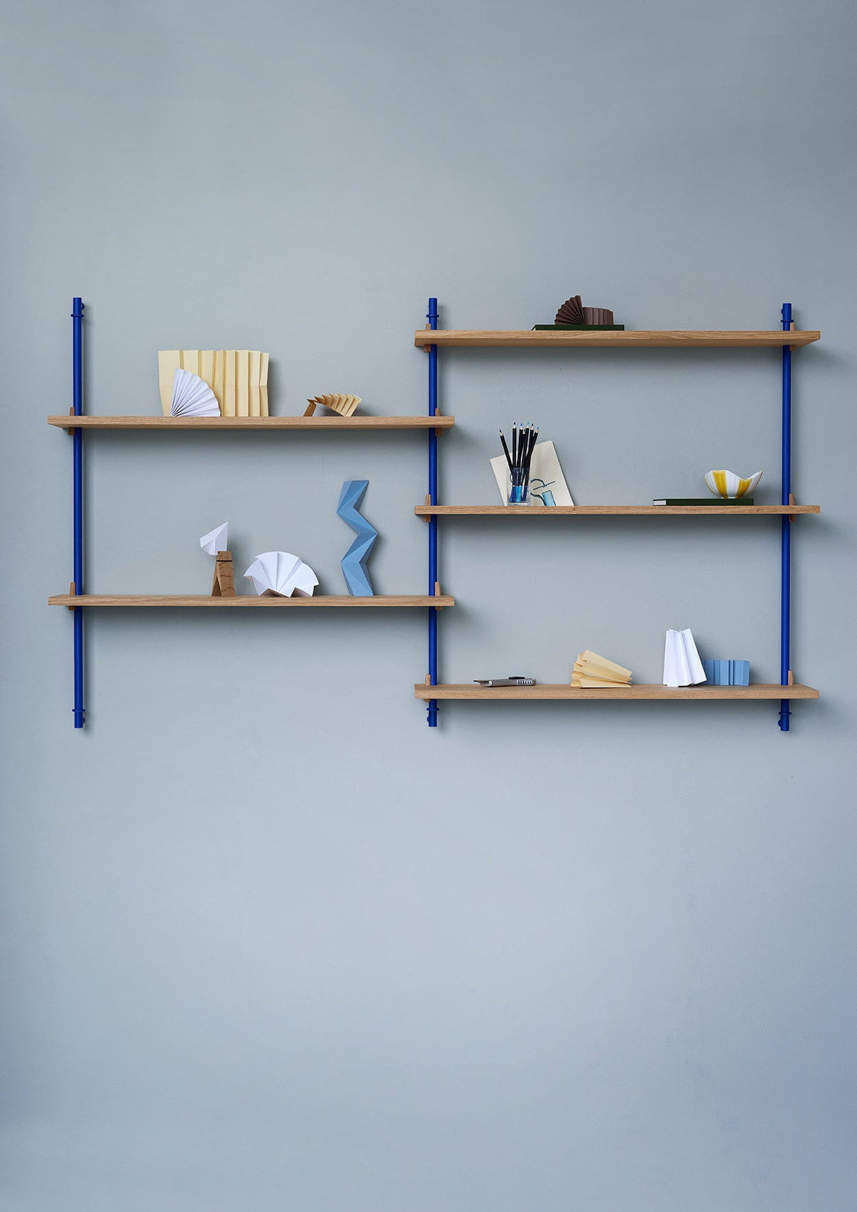 Moebe Wall Shelving Ws.85.1, Oak/Black