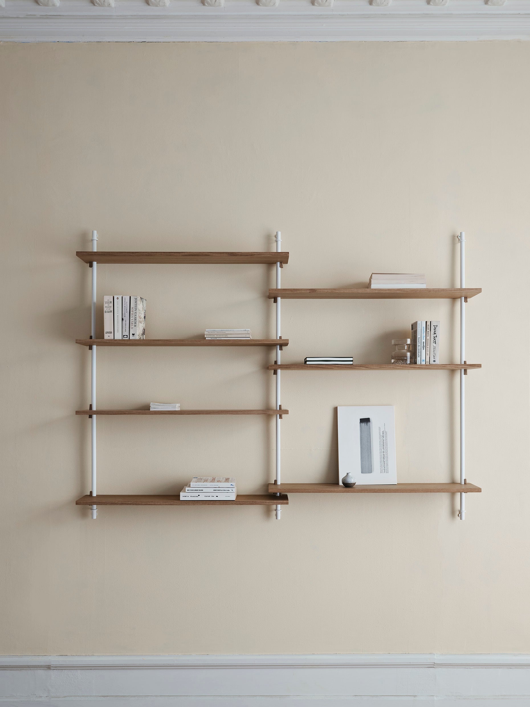 Moebe Wall Shelving Ws.85.2, Oak/White