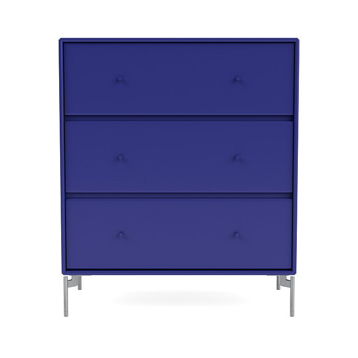 Montana Carry Dresser With Legs, Monarch Blue/Matt Chrome