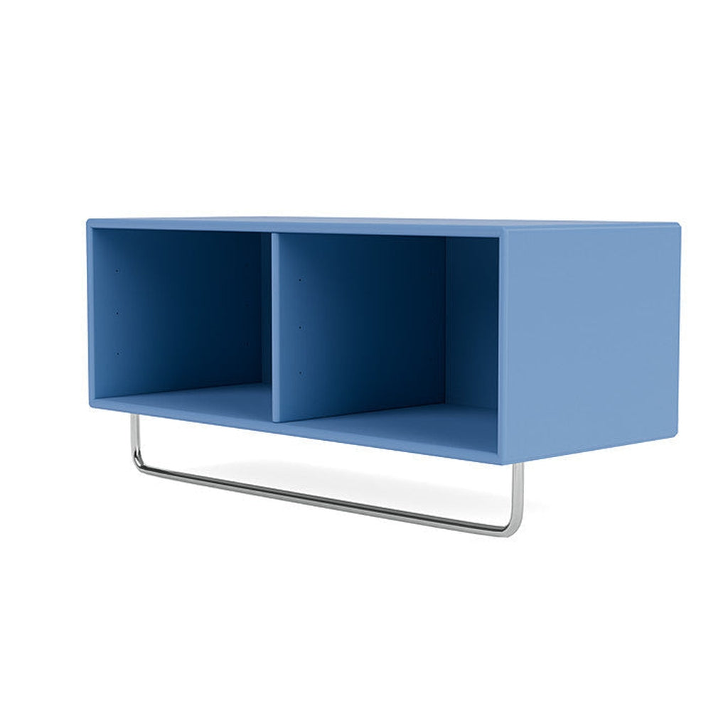 Montana Coat Shelf With Clothes Rack, Azure Blue