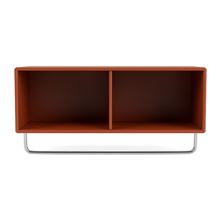 Montana Coat Shelf With Clothes Rack, Hokkaido Brown