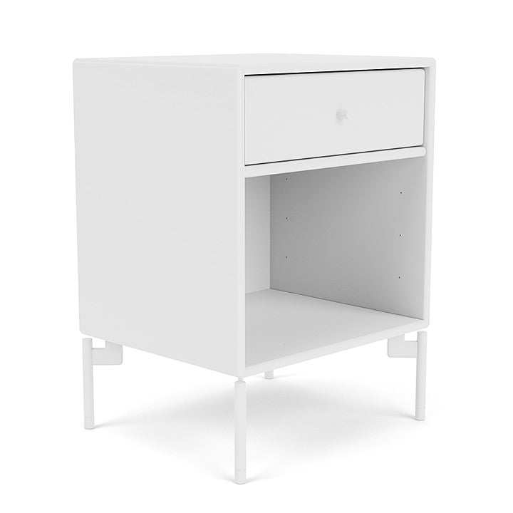 Montana Dream Nightstand With Legs, Snow White/Snow White