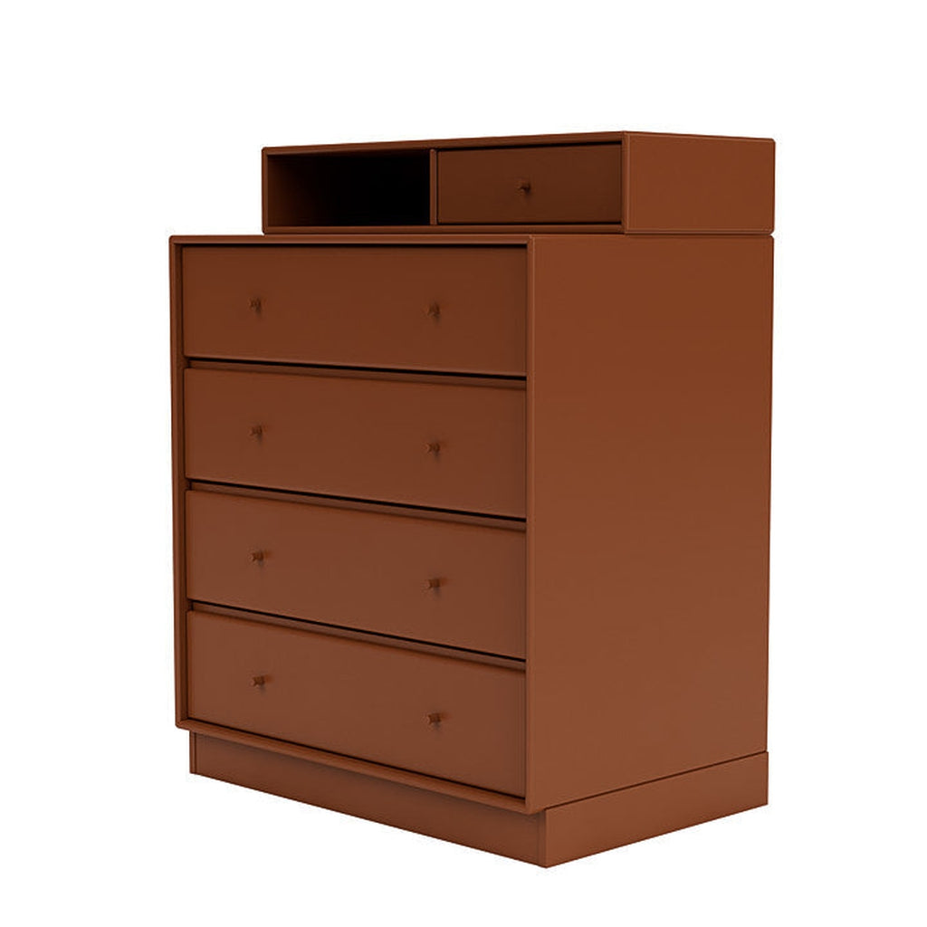 Montana Keep Chest Of Drawers With 7 Cm Plinth, Hazelnut Brown