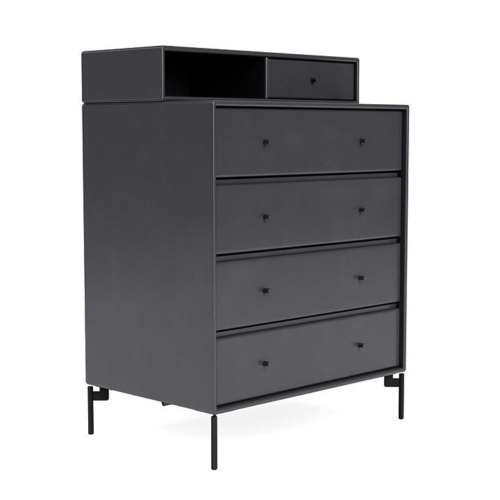 Montana Keep Chest Of Drawers With Legs, Carbon Black/Black