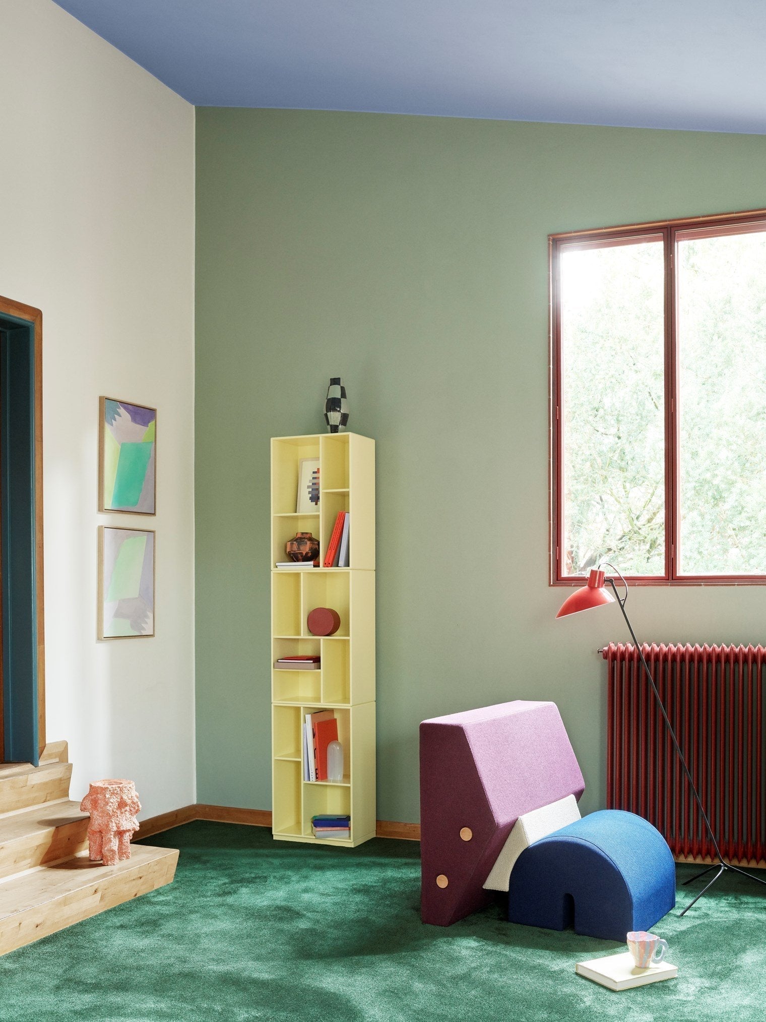 Montana Bookcase High con zócalo de 3 cm, Oregano Green