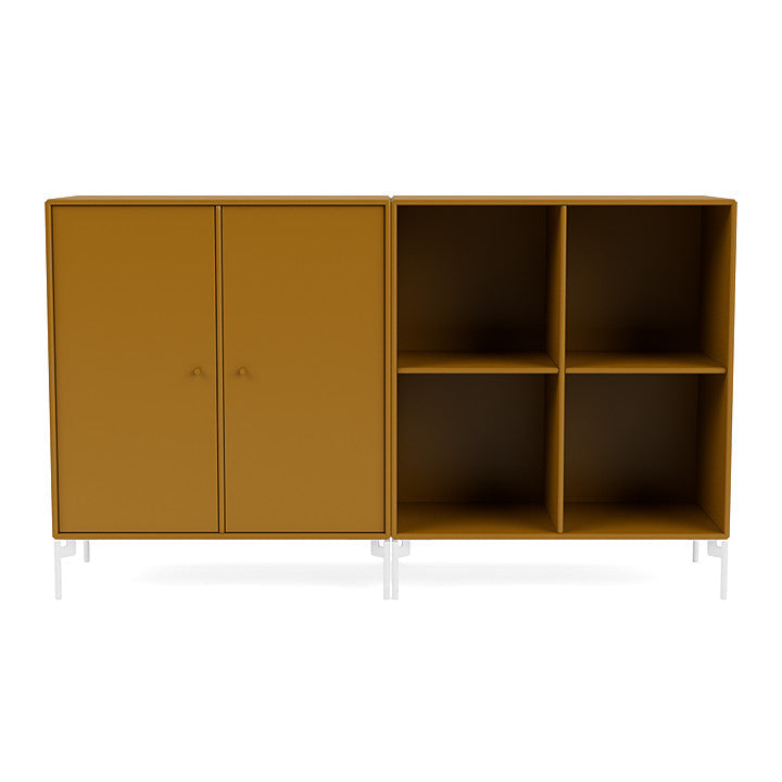 Montana Paar klassisches Sideboard mit Beinen, Bernstein/Schneewittchen