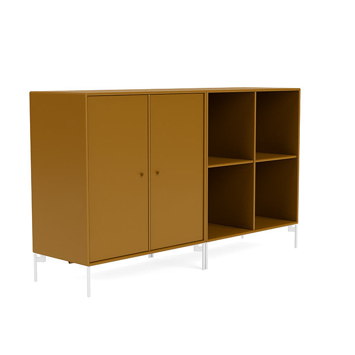 Montana Paar klassisches Sideboard mit Beinen, Bernstein/Schneewittchen