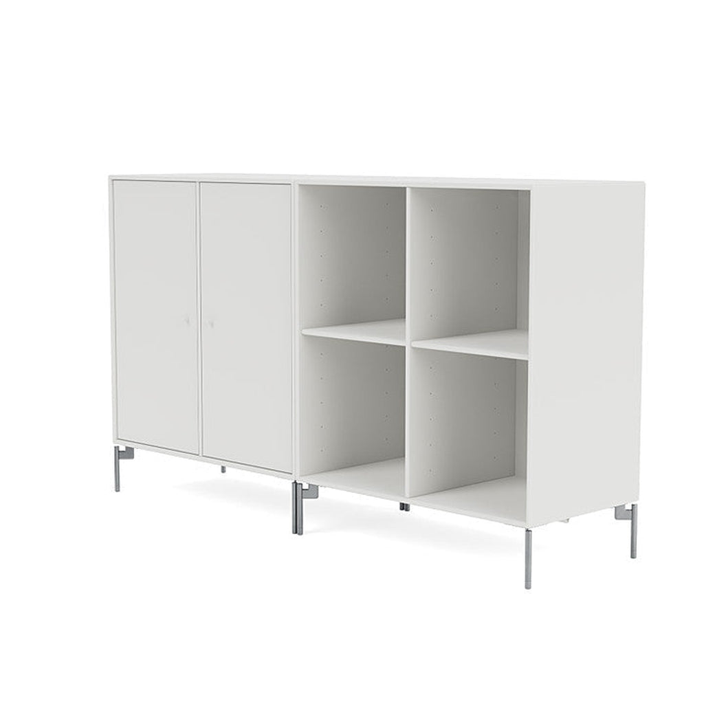 Montana Pair Classic Bookboard avec les jambes, blanc / Matt Chrome