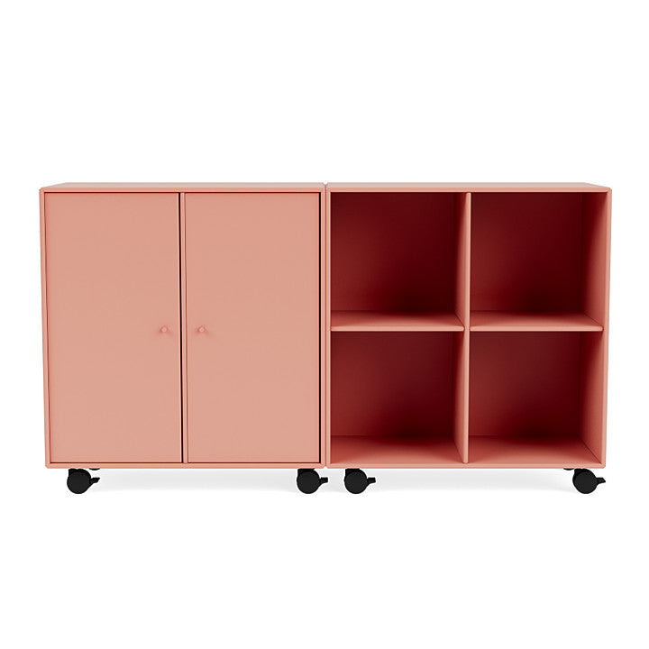 Montana Pair Classic Bookboard With Castors, Rhubarbe Red